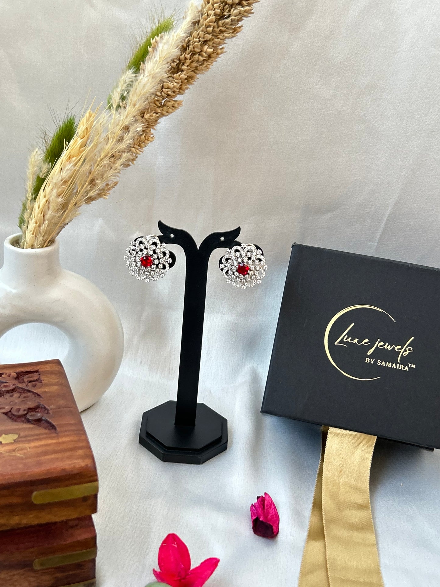 Nensi Ruby stud Earrings
