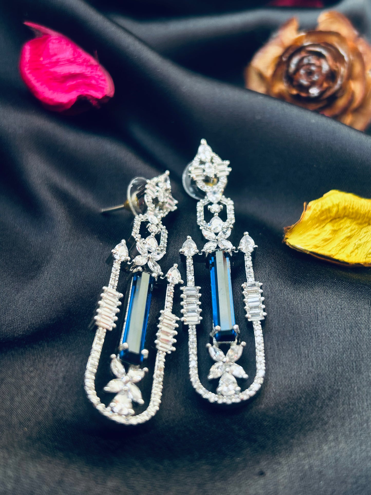 Hitanshi navy earrings