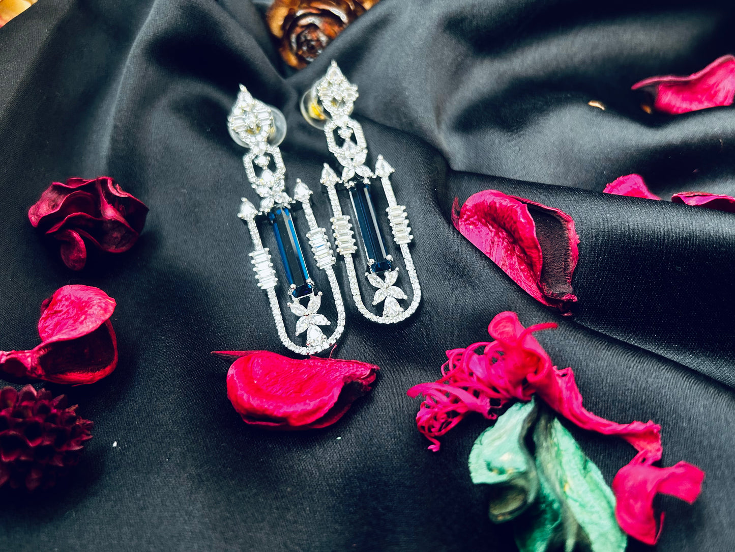 Hitanshi navy earrings