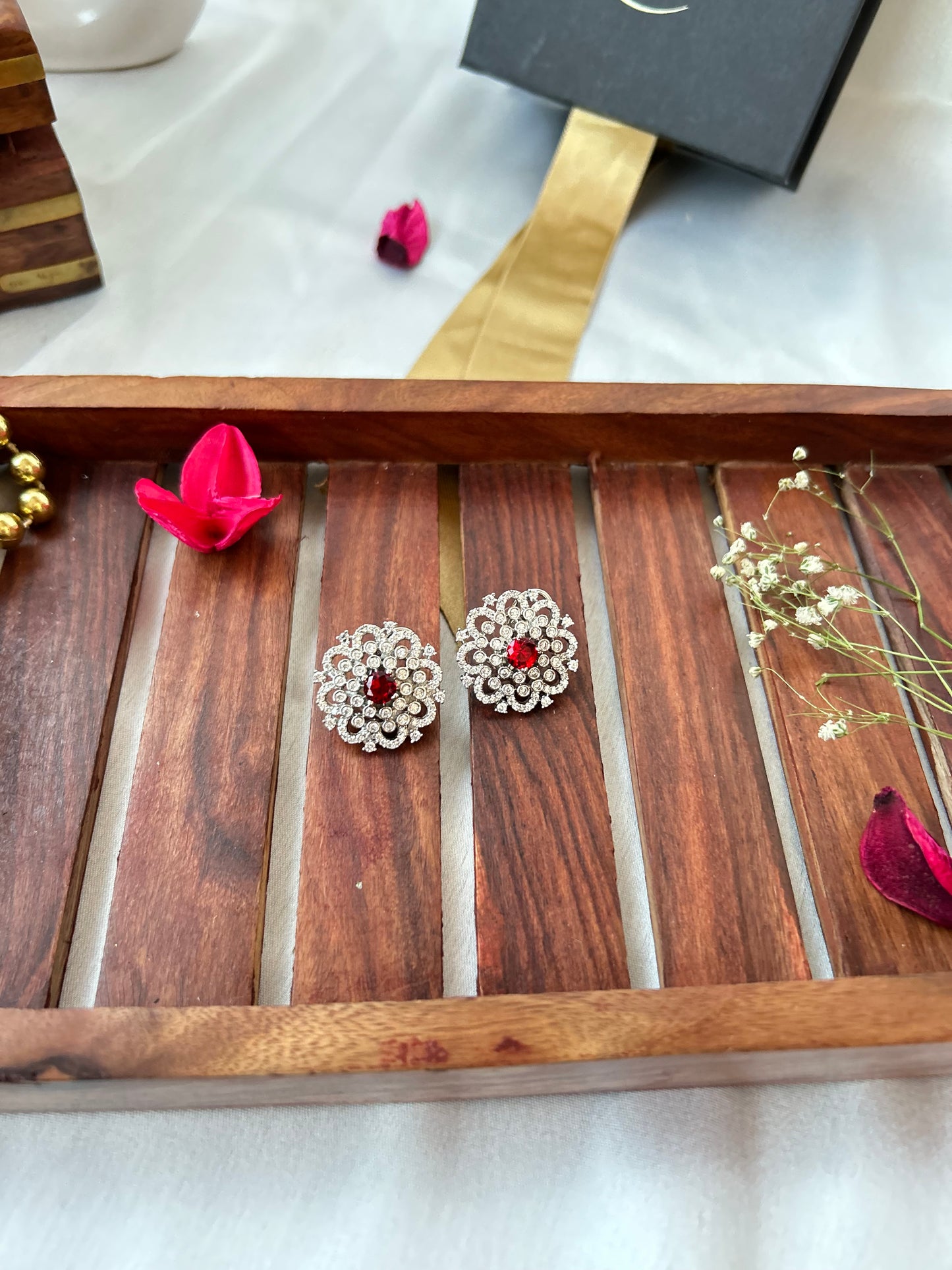 Nensi Ruby stud Earrings