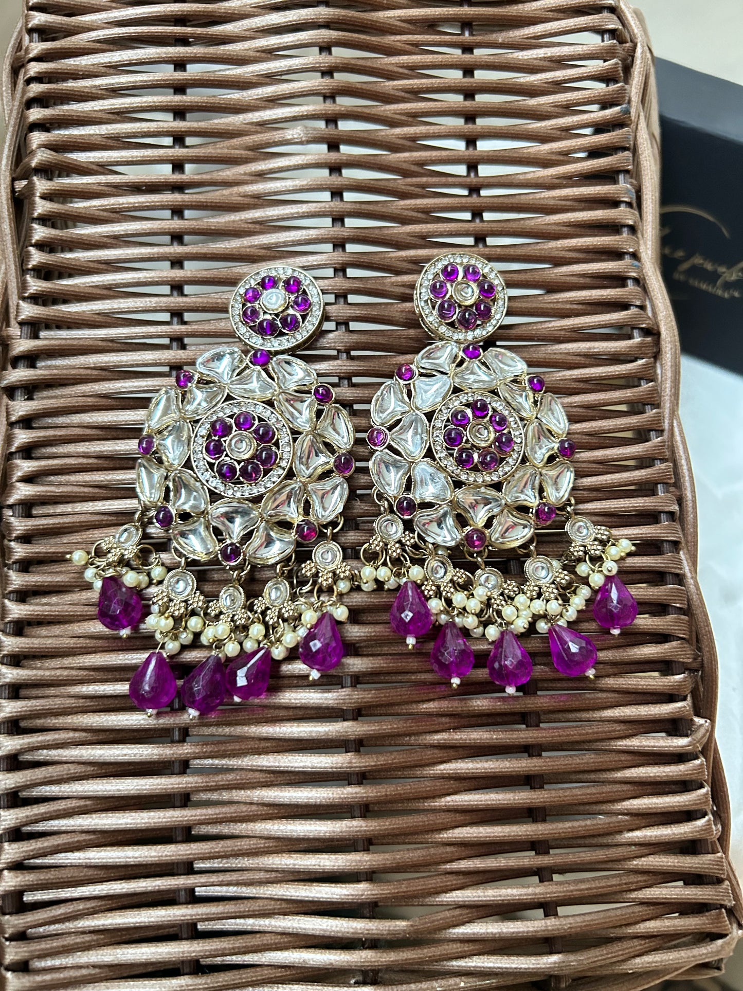 Janvi purple Chandbali