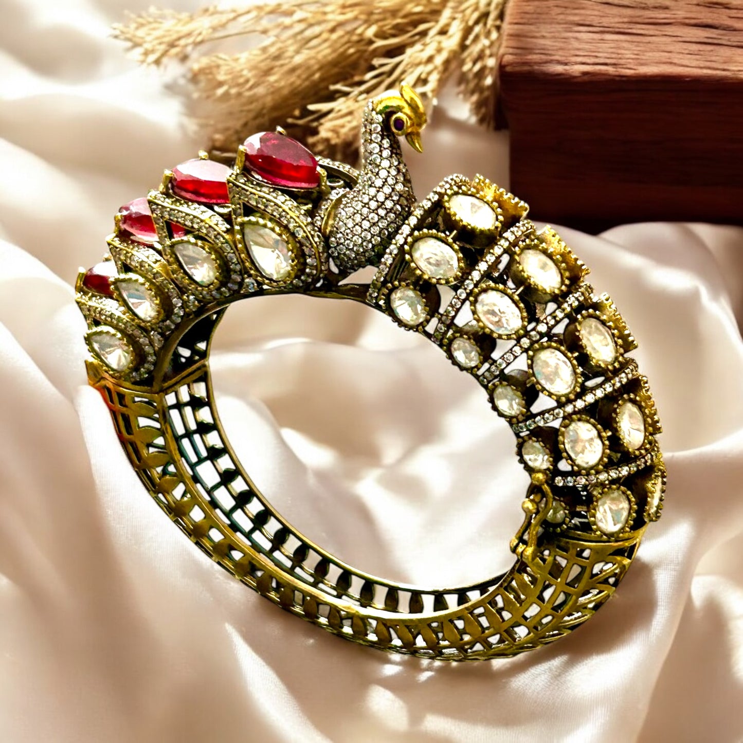 Royal Red Elephant Statement Bracelet
