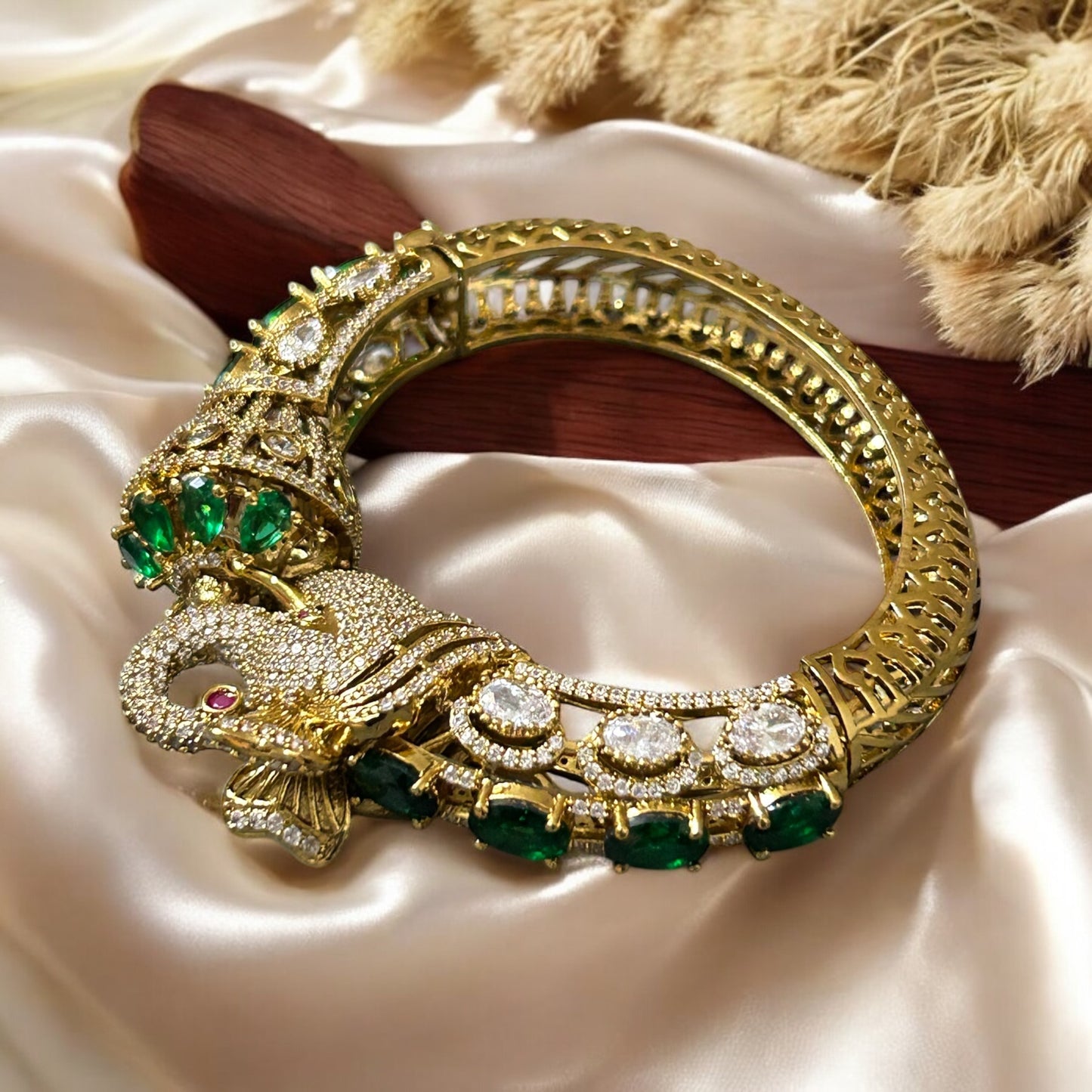 Majestic Green Elephant Bracelet