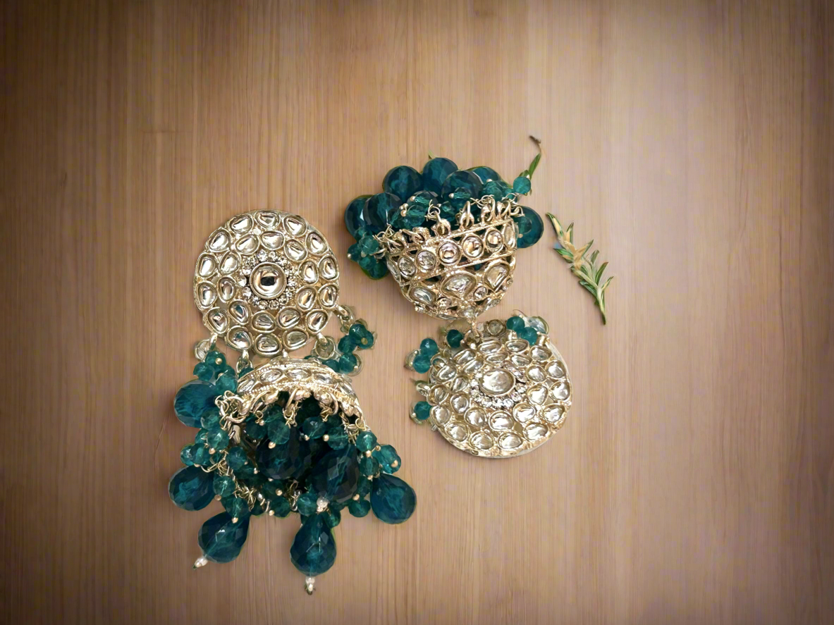 Blue Heena jhumka