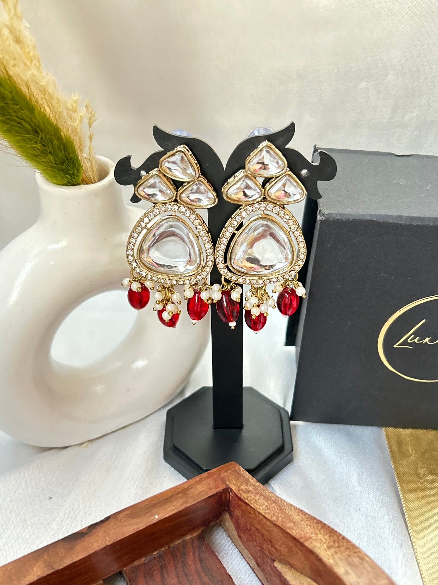ruby red Earrings