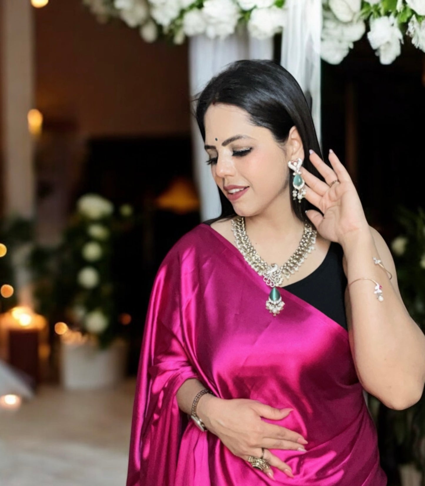 Arina sea green kundan necklaceset
