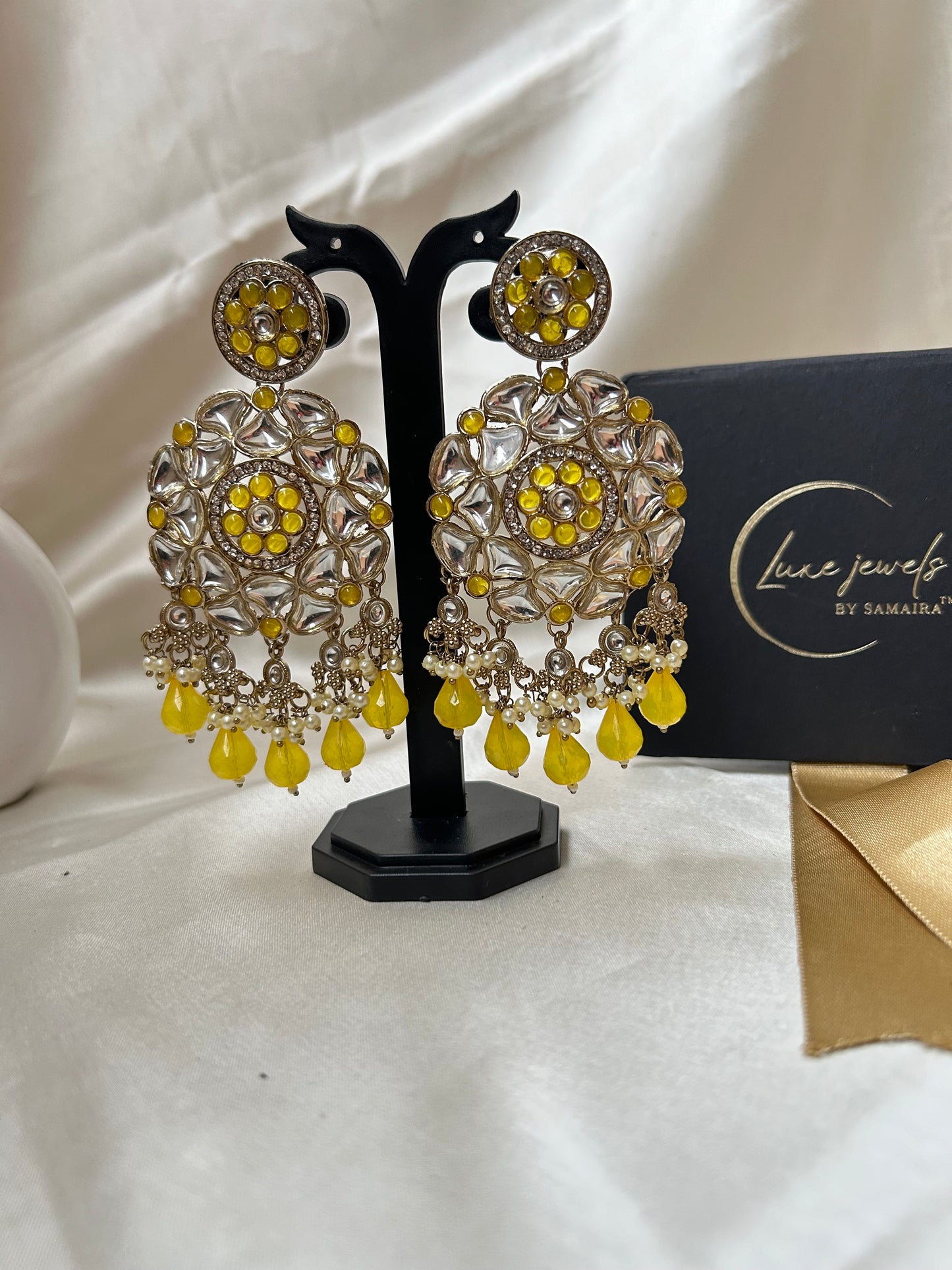 Janvi yellow Chandbali