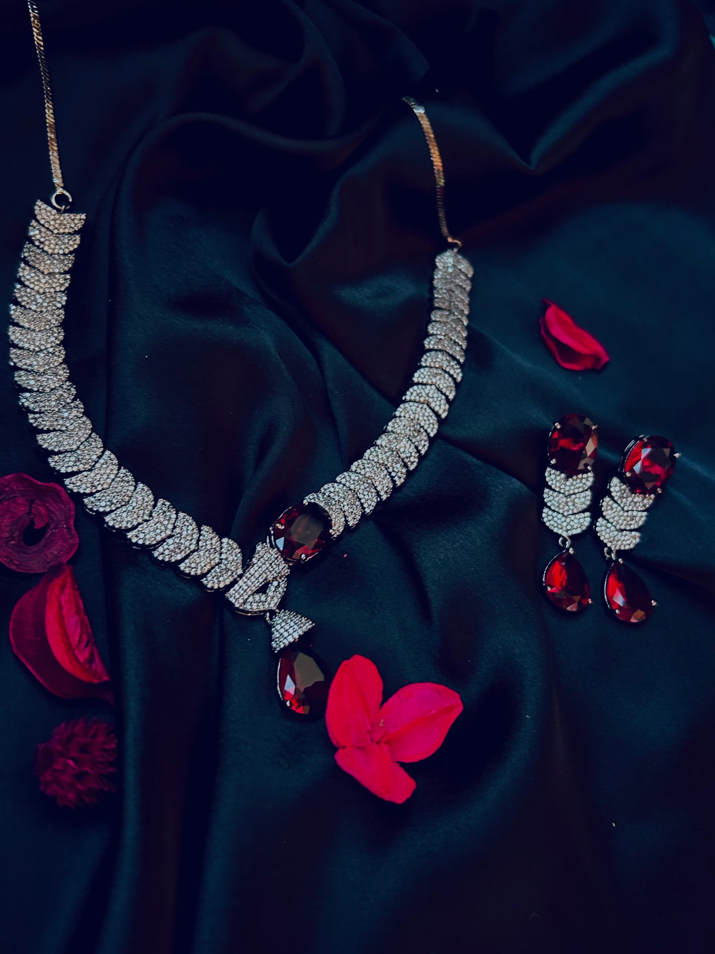 Ruby American diamond necklace