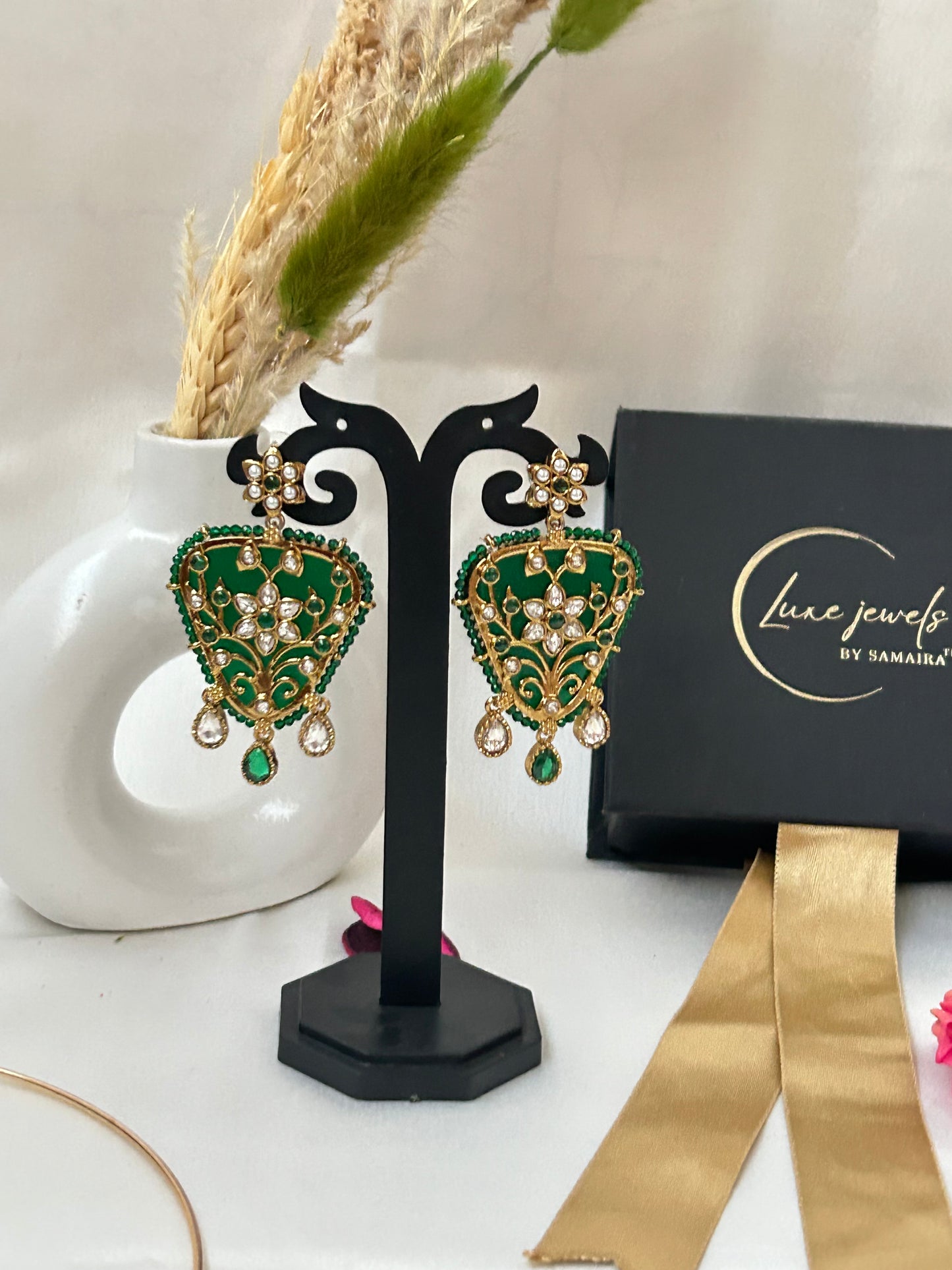 krishav green necklaceset