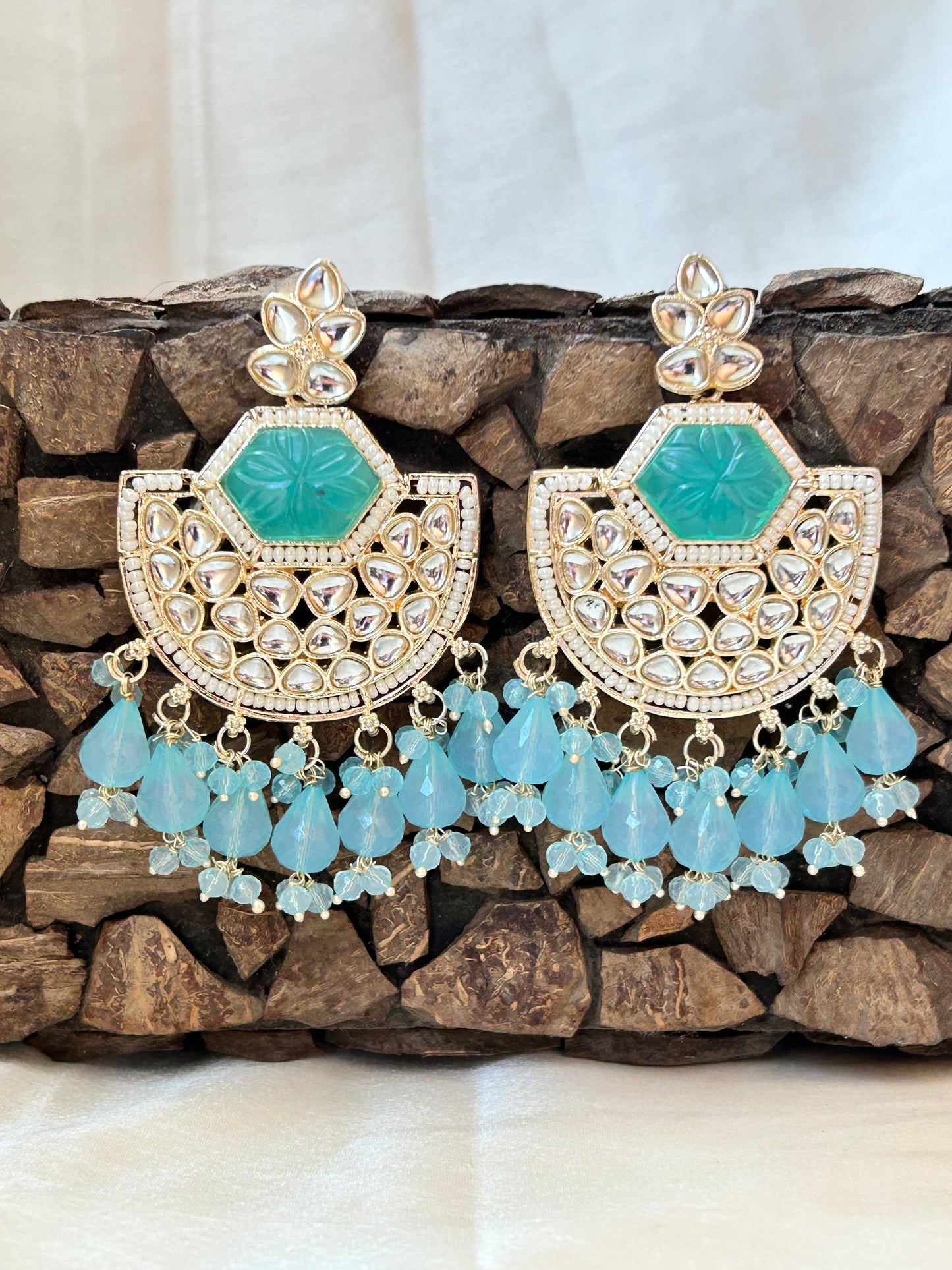 Blue Anika Chandbali