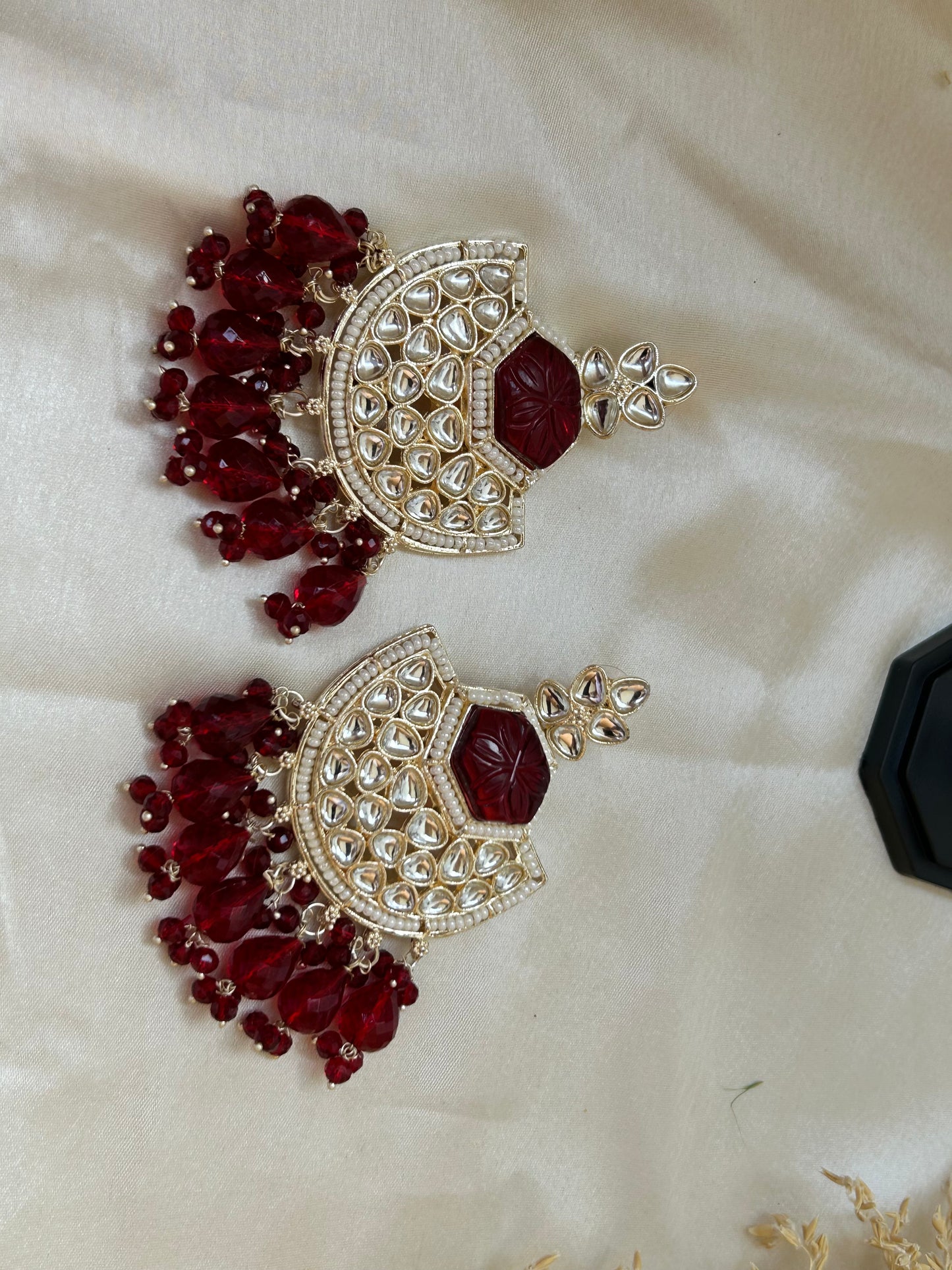 Red Anika Chandbali