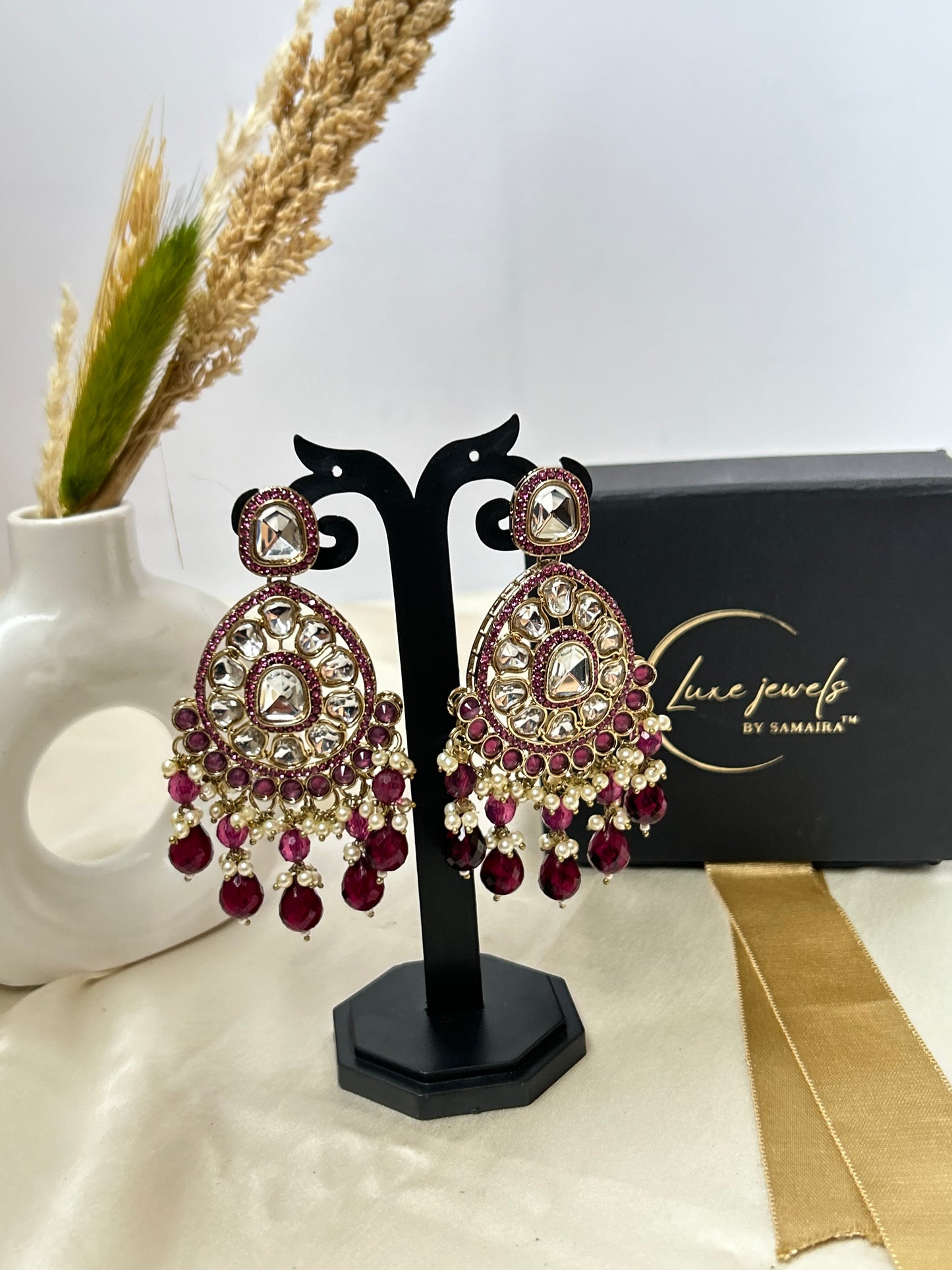 Ozavi purple chandbalis