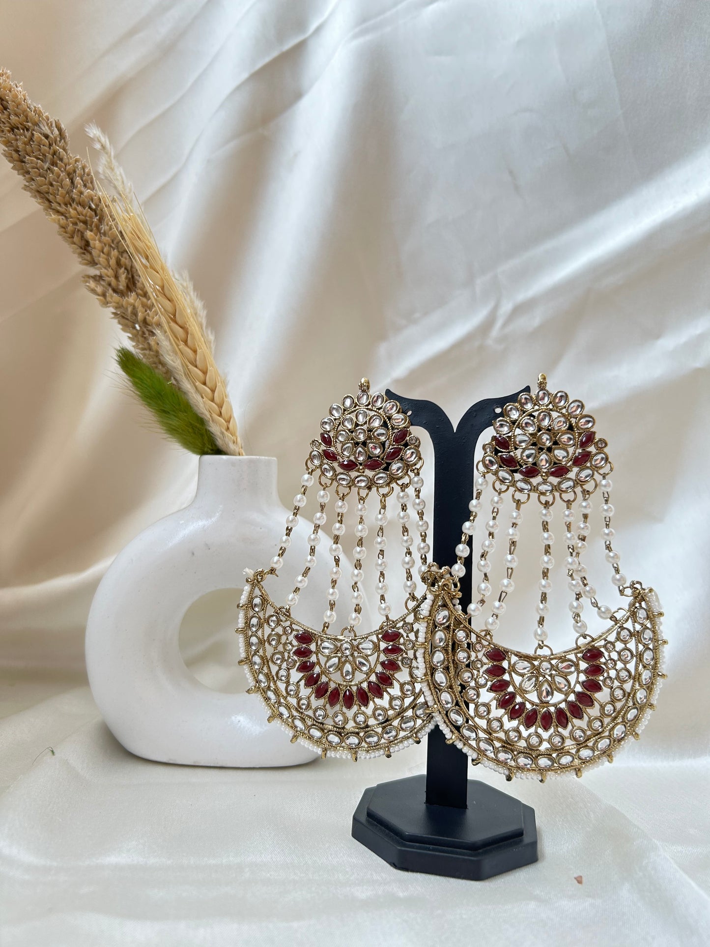Keshavi Maroon Chandbali
