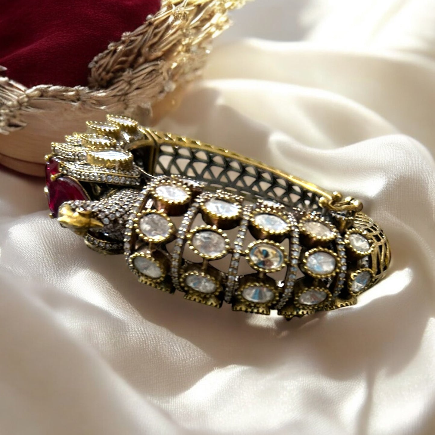 Royal Red Elephant Statement Bracelet