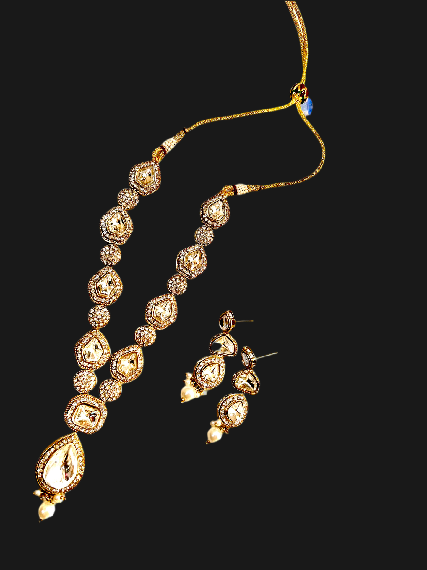 Ramya Red kundan necklace set