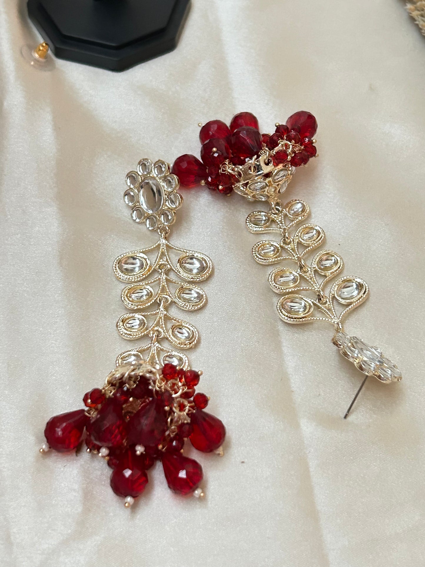 Bela red jhumka
