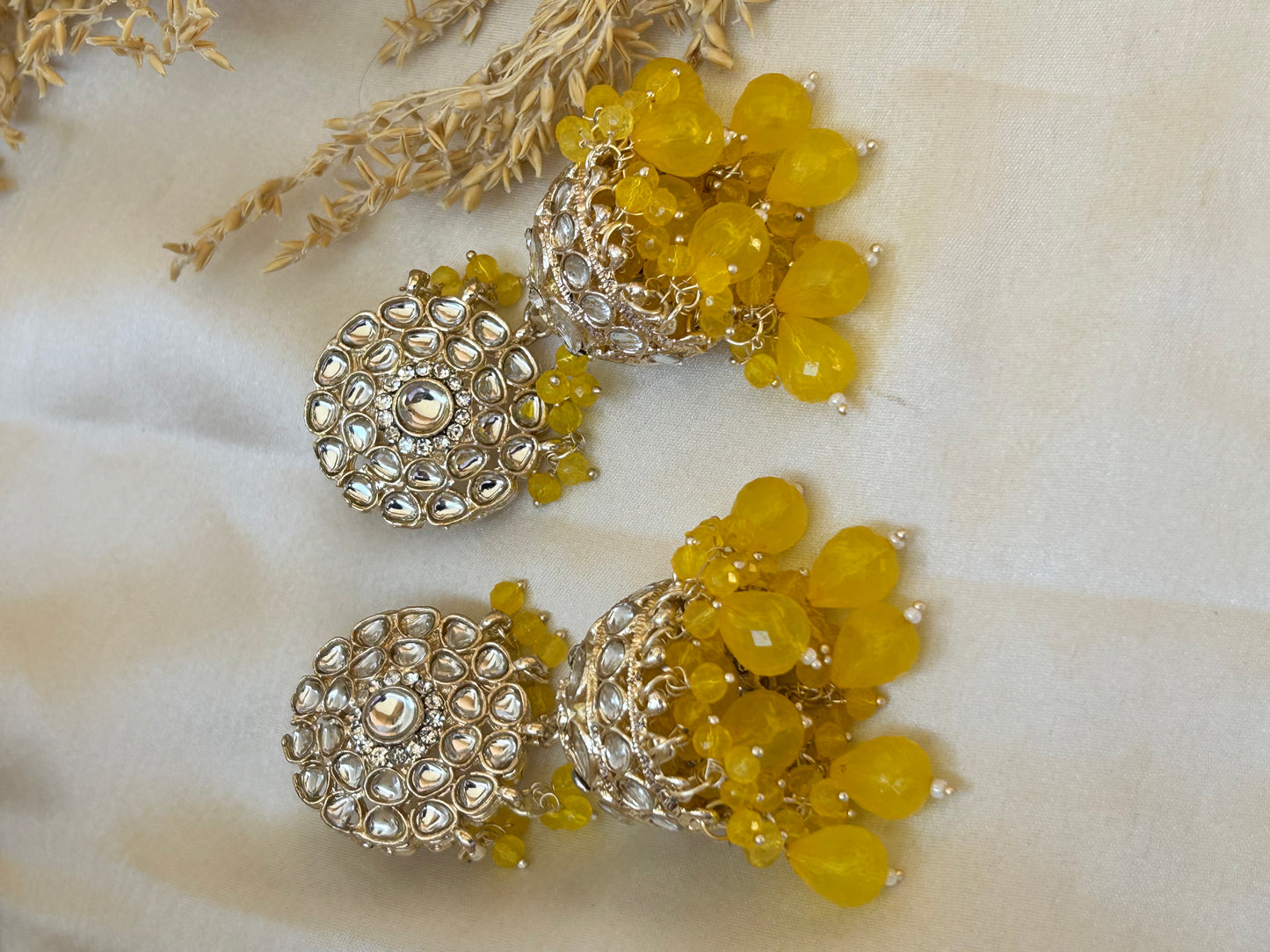 Yellow Heena jhumka