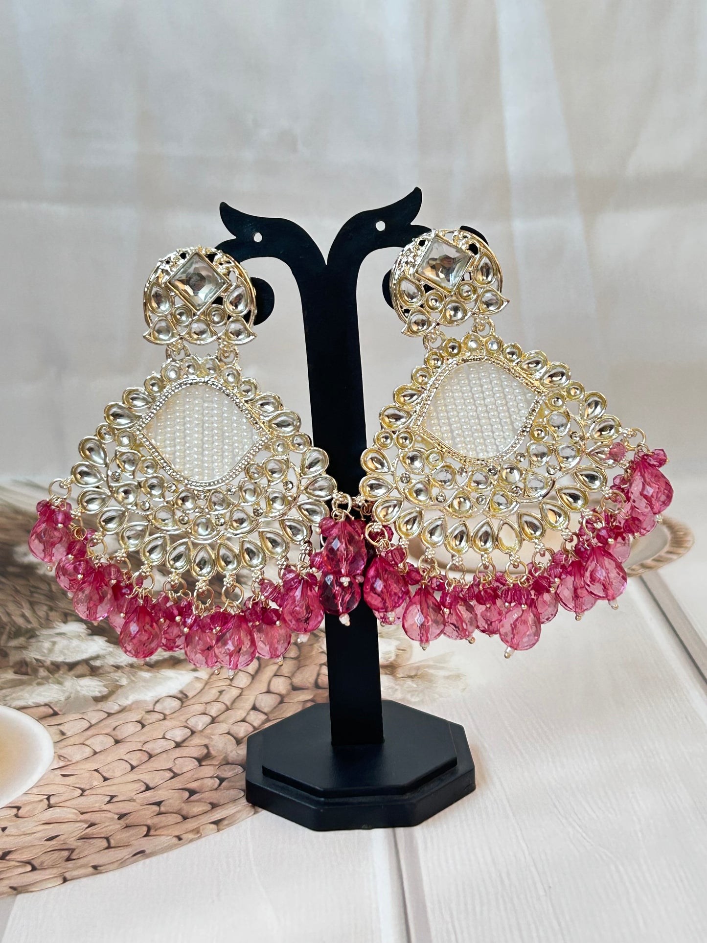 Arina pink Chandbali