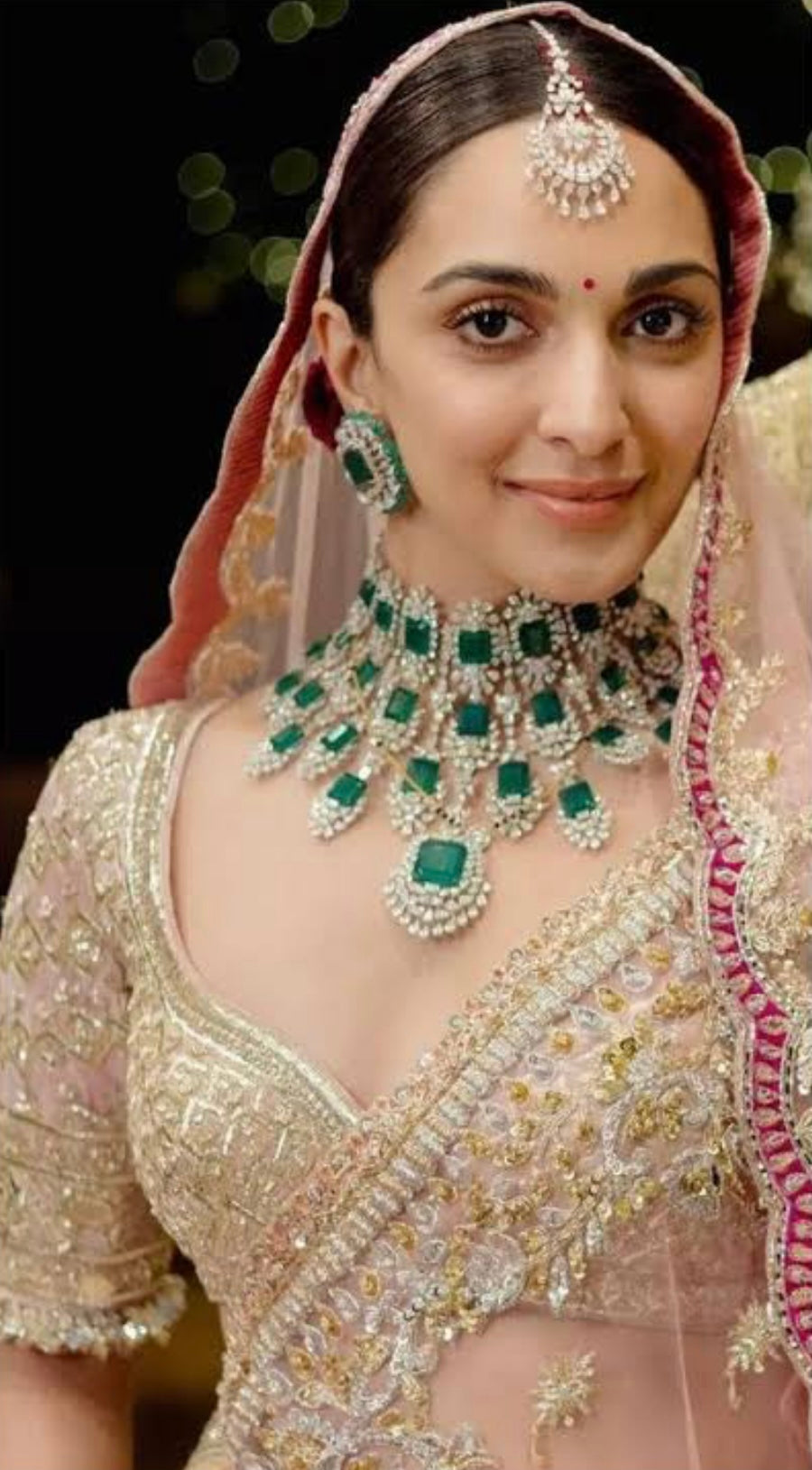 Kiara Advani Wedding-Inspired Emerald Necklace Set