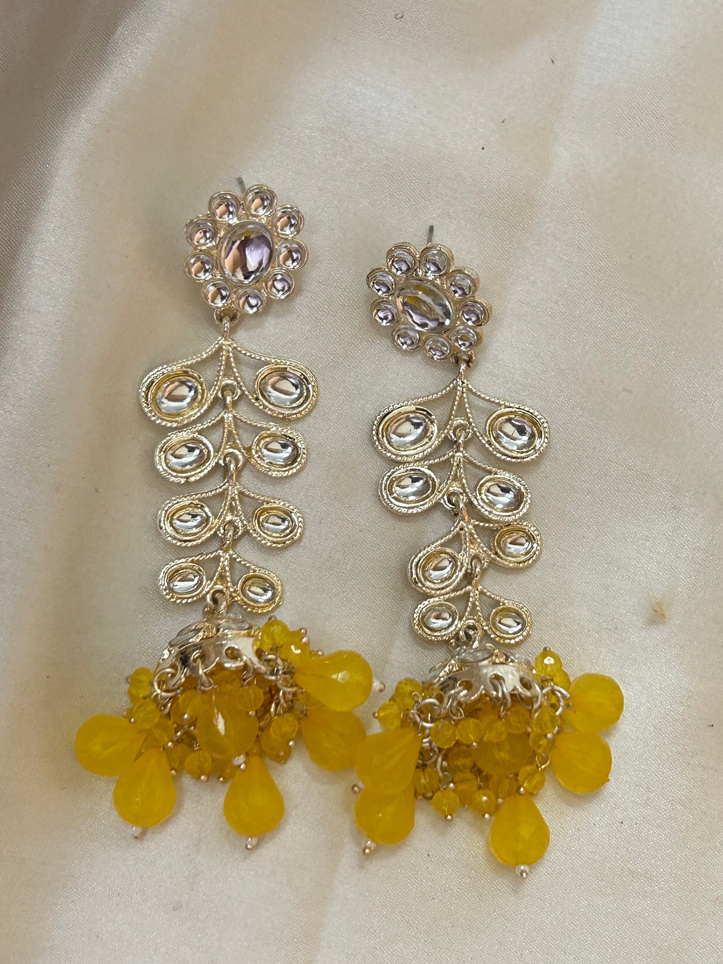Bela yellow jhumka