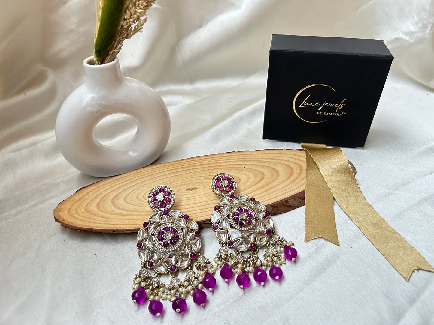 Janvi purple Chandbali