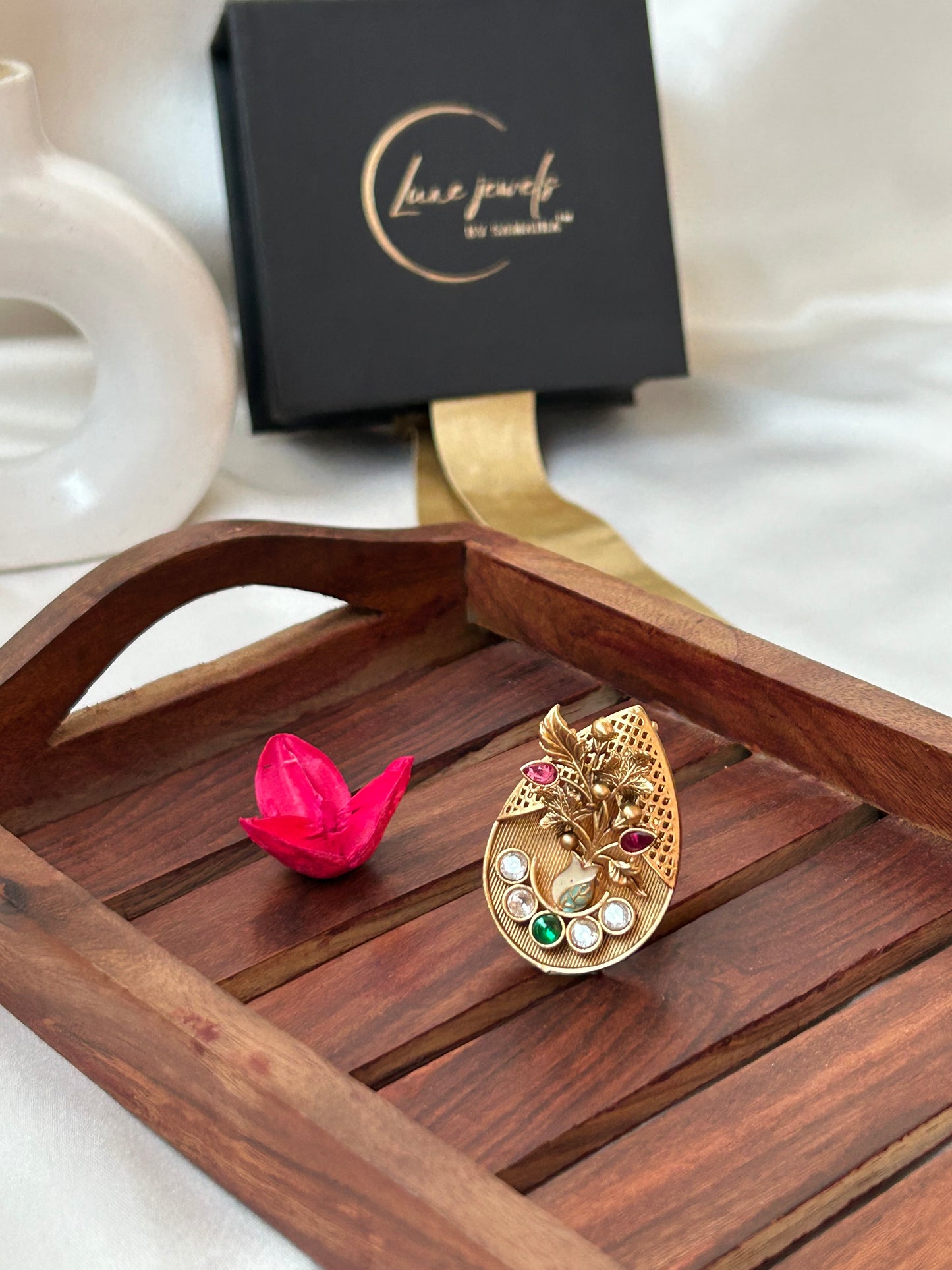 Trisha Floral antique ring