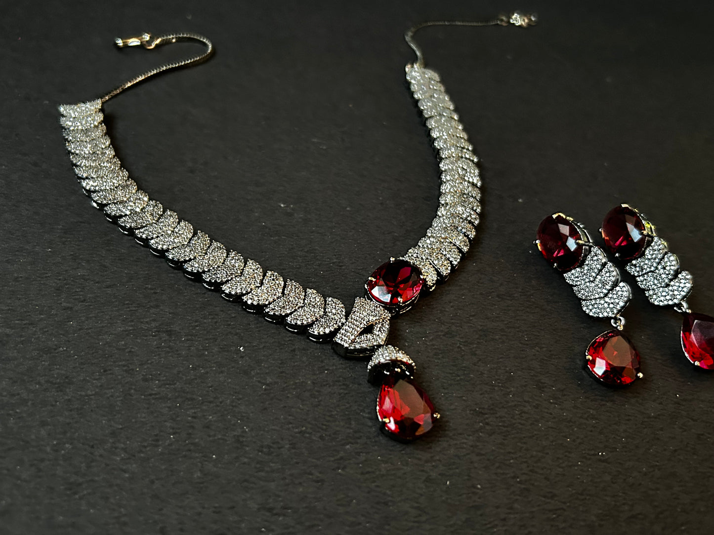Ruby American diamond necklace