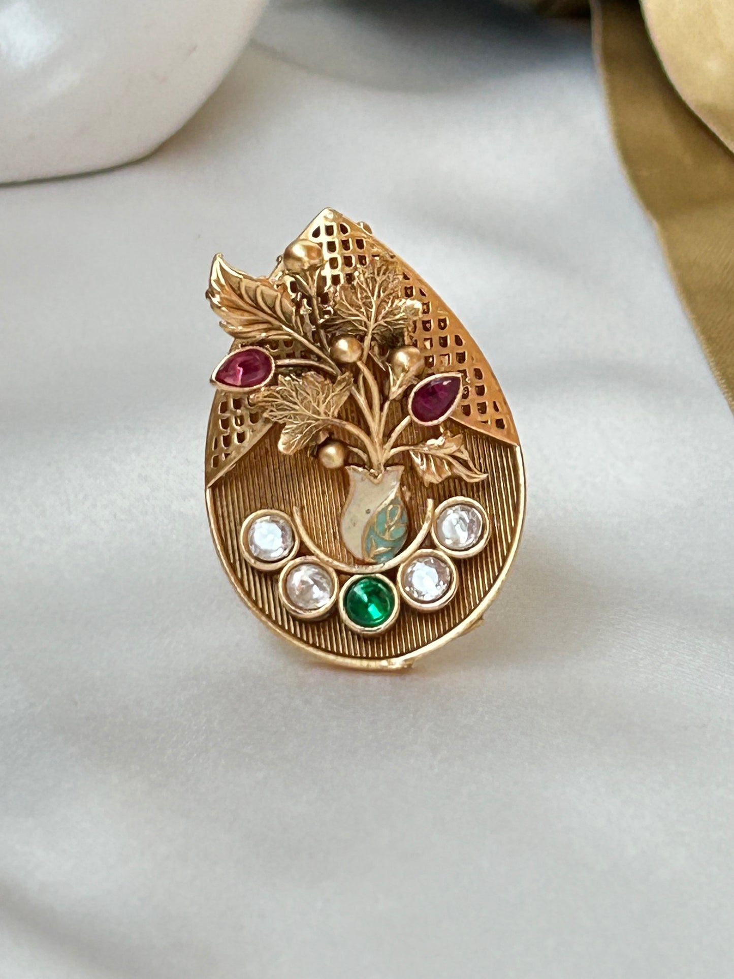 Trisha Floral antique ring