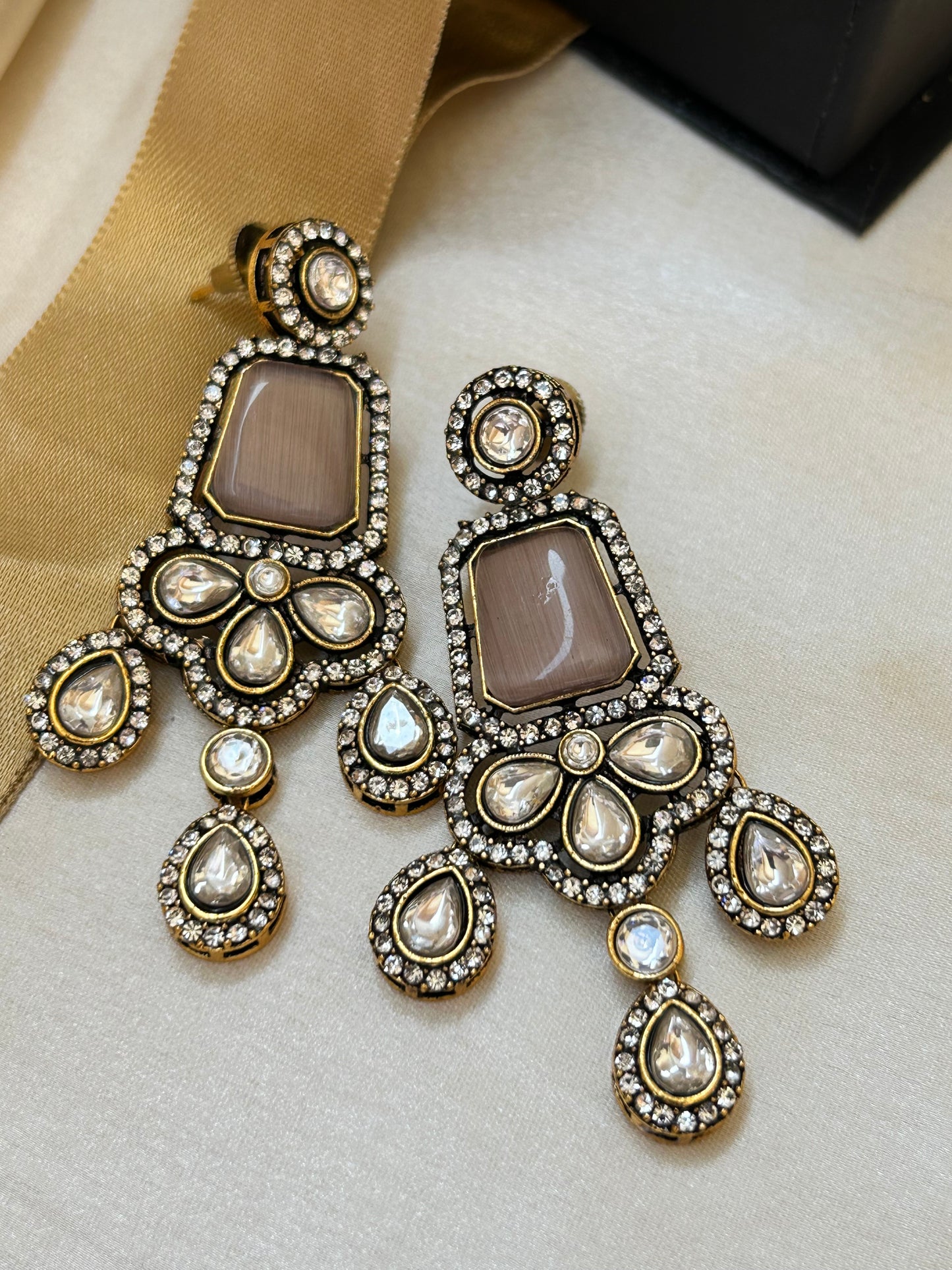 Purple Victorian earrings