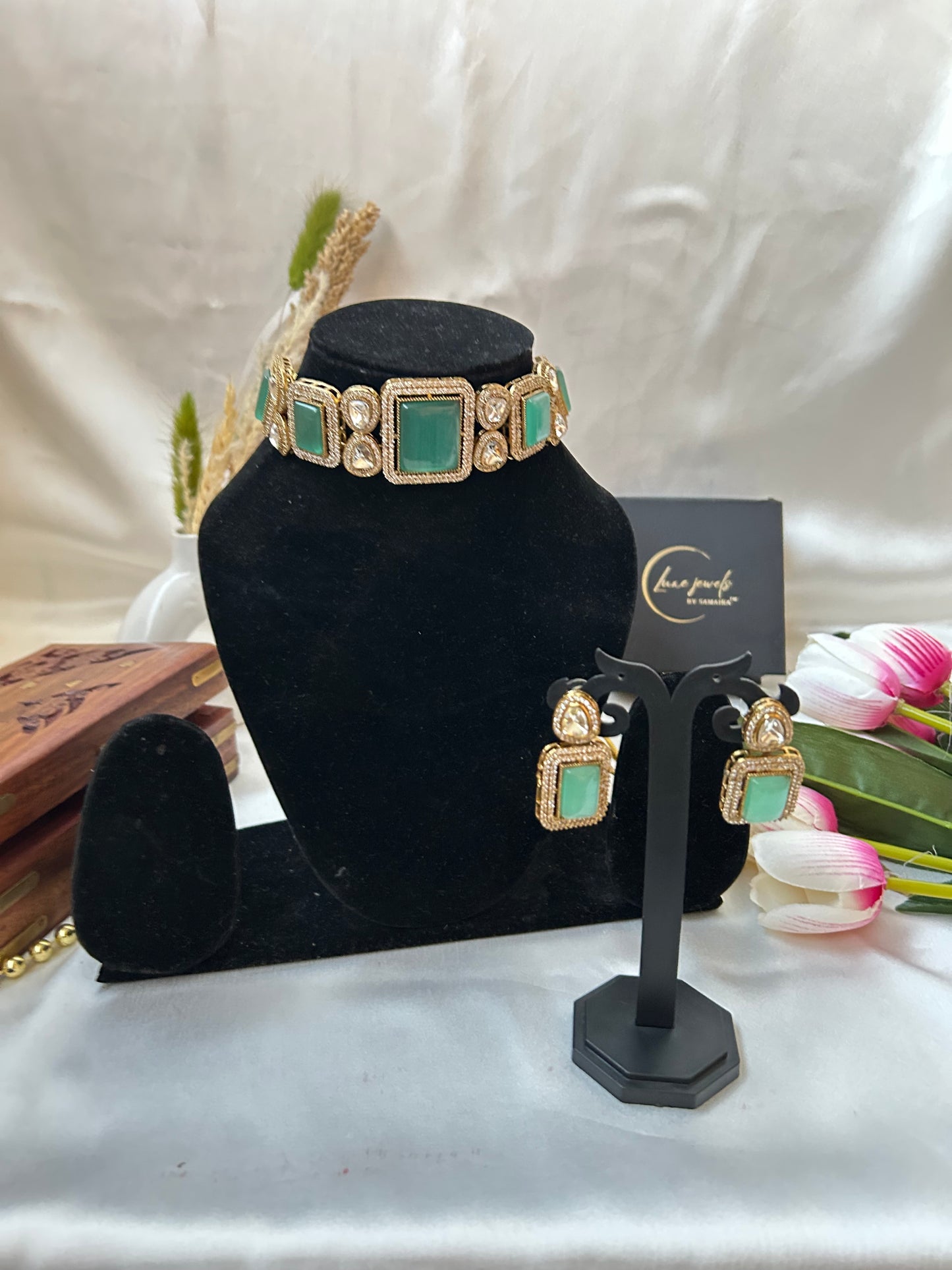 Sea Green Kundan Necklaceset