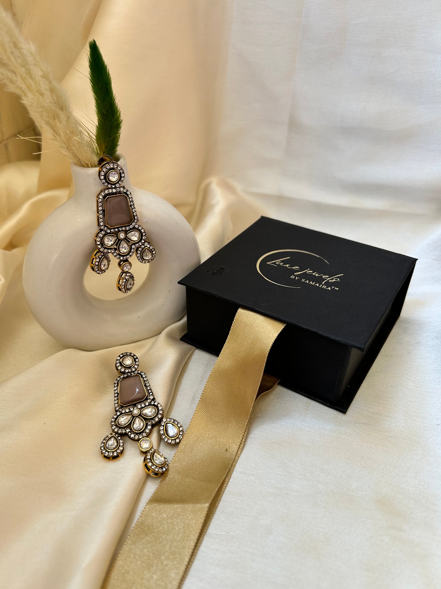 Purple Victorian earrings