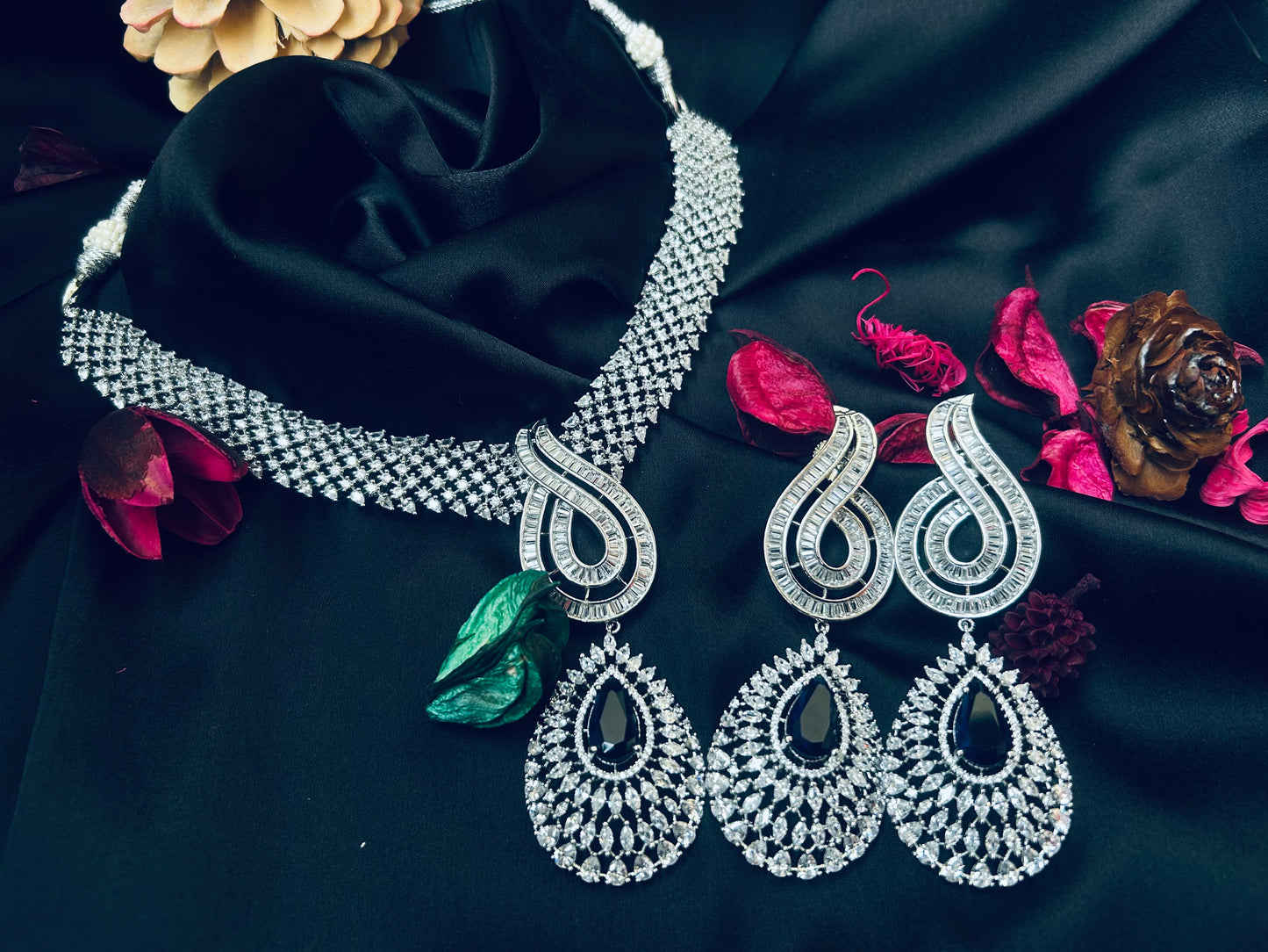 Sofia navy necklace