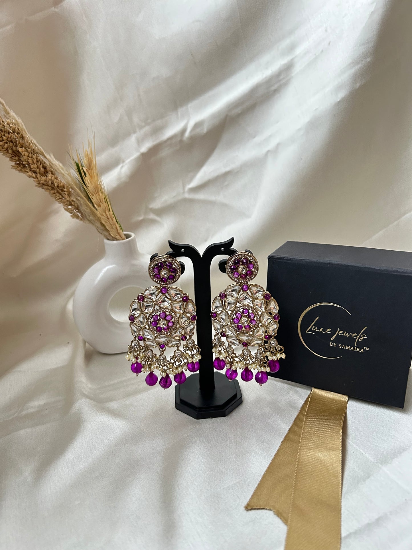 Janvi purple Chandbali