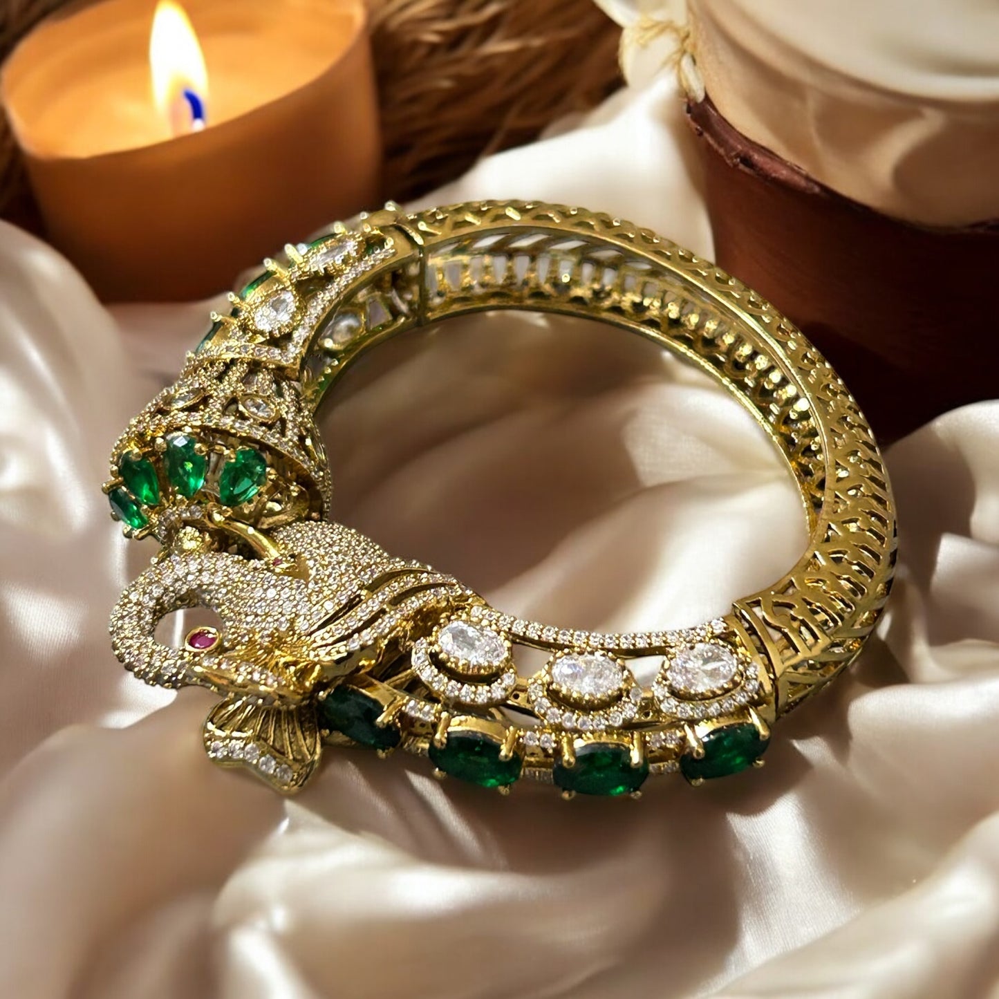 Majestic Green Elephant Bracelet