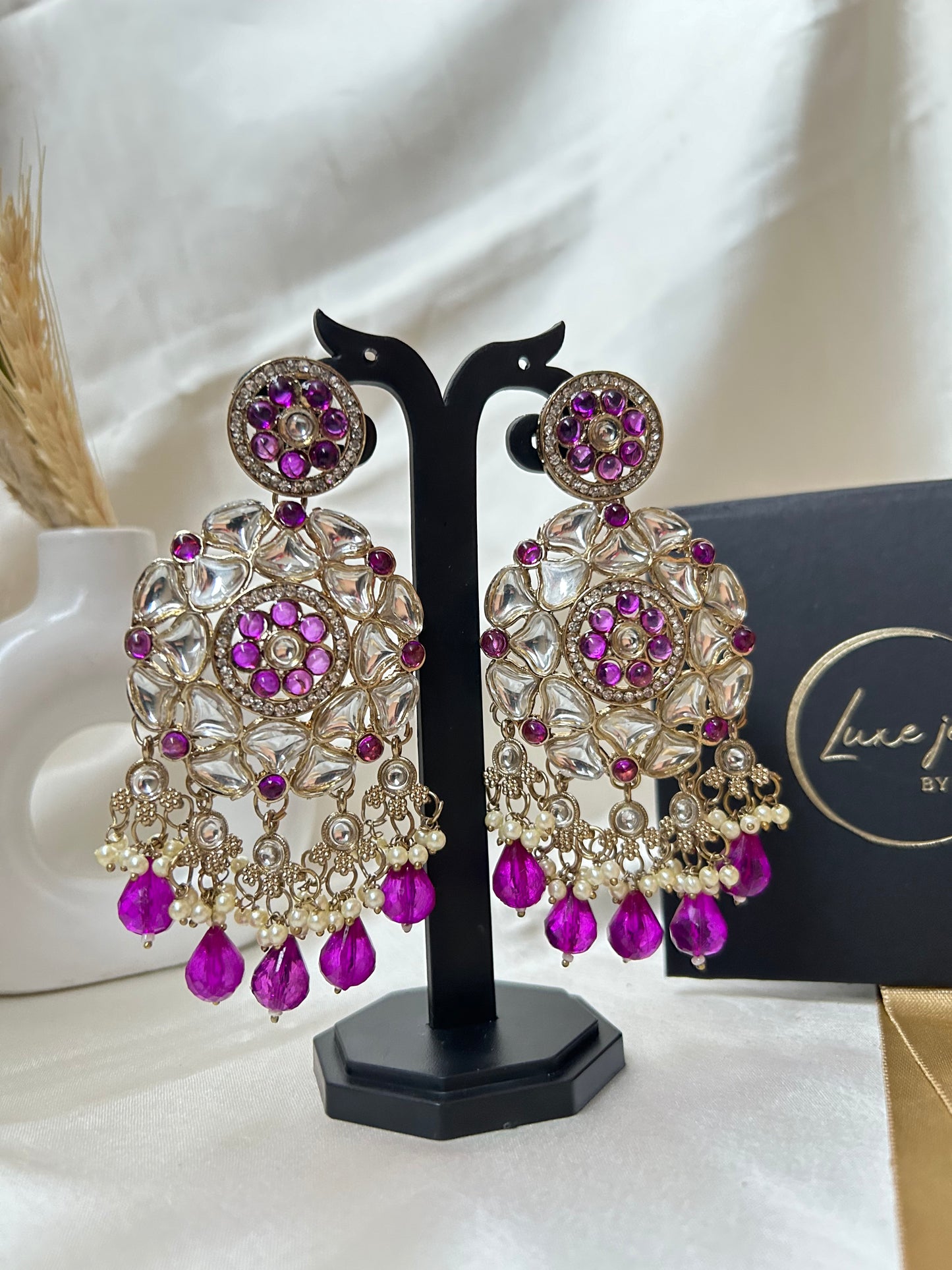 Janvi purple Chandbali