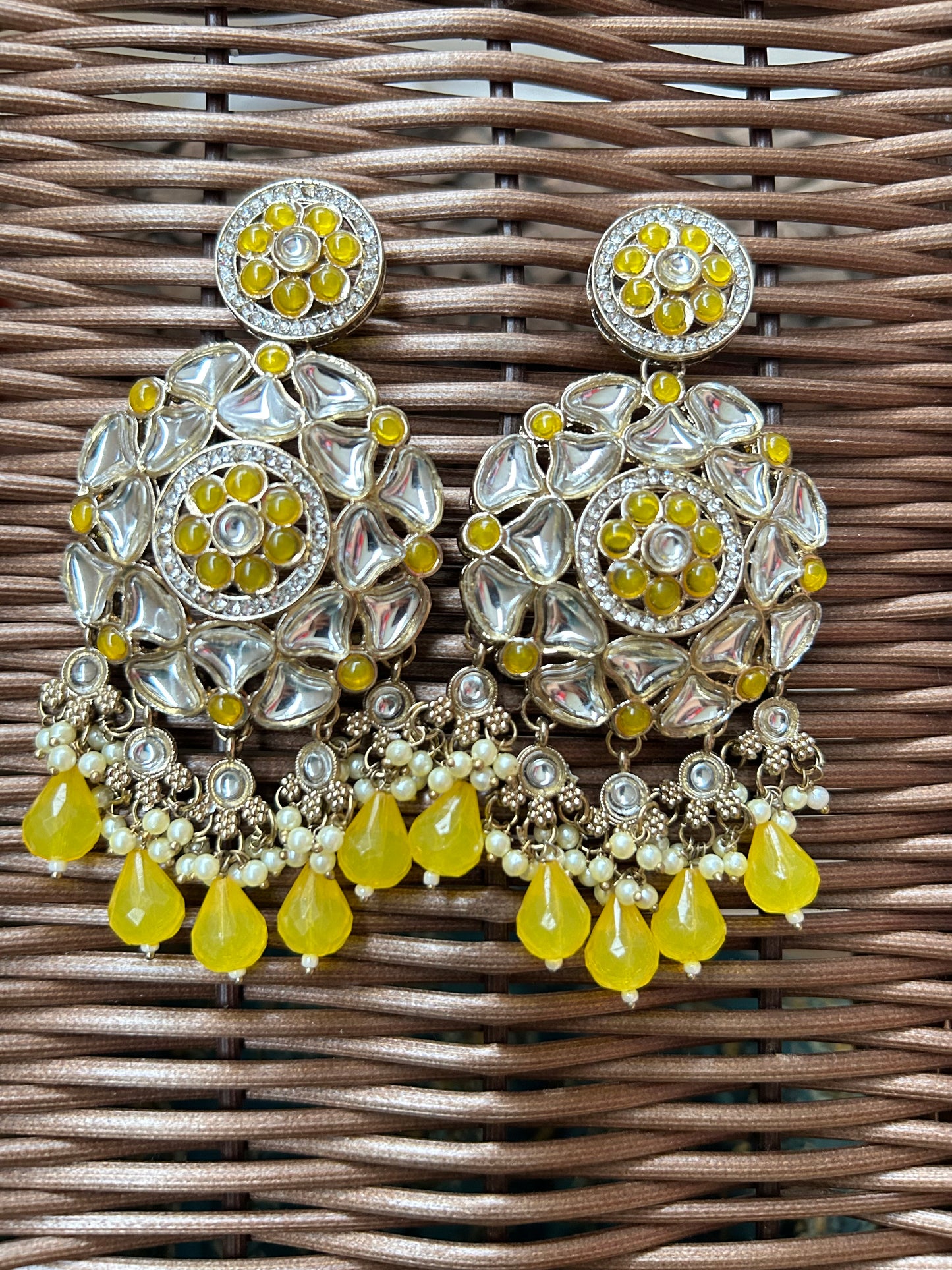 Janvi yellow Chandbali