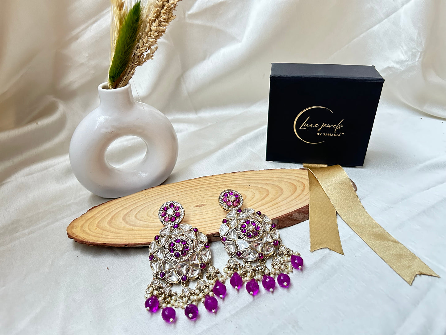 Janvi purple Chandbali