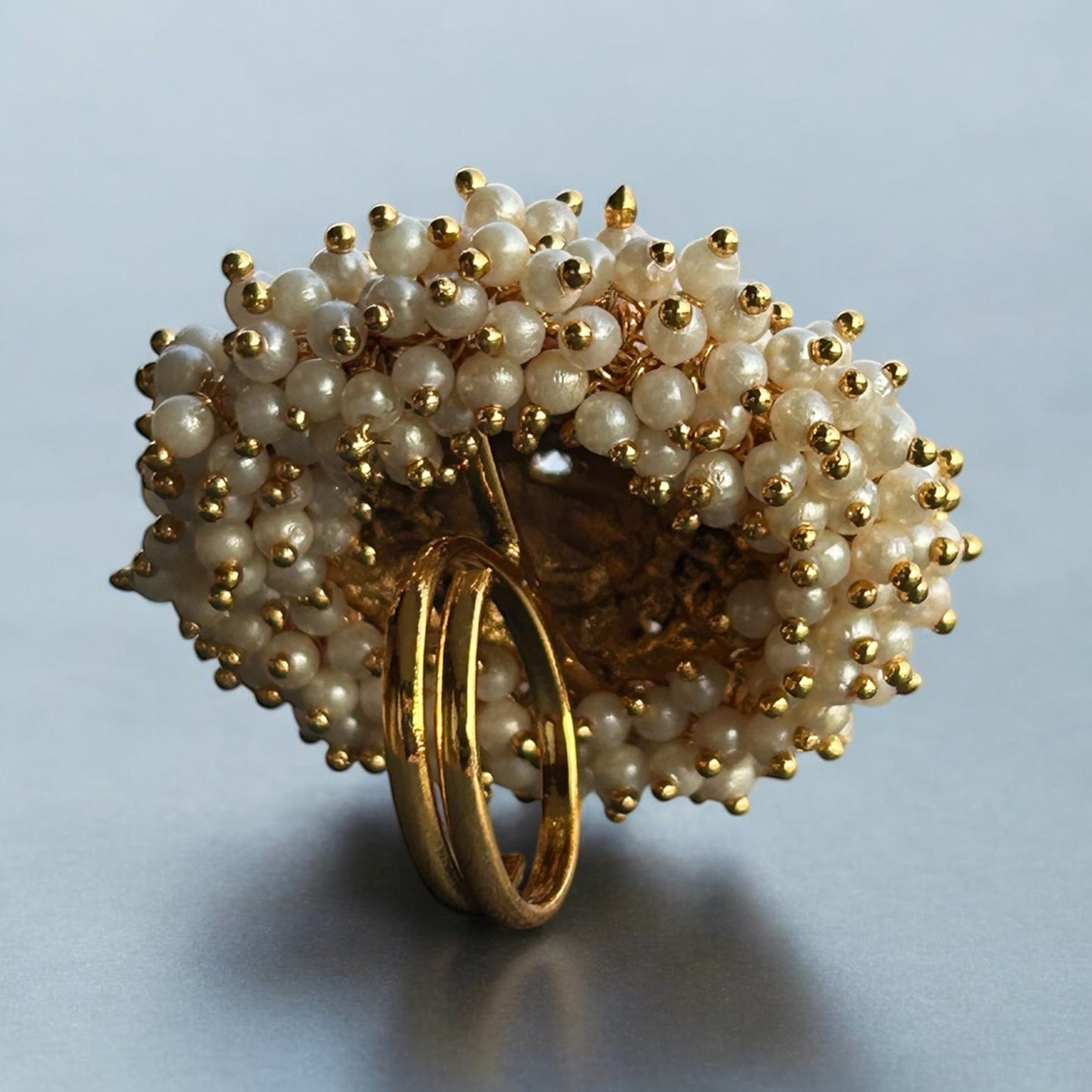 Royal Pearl Cluster Statement Ring