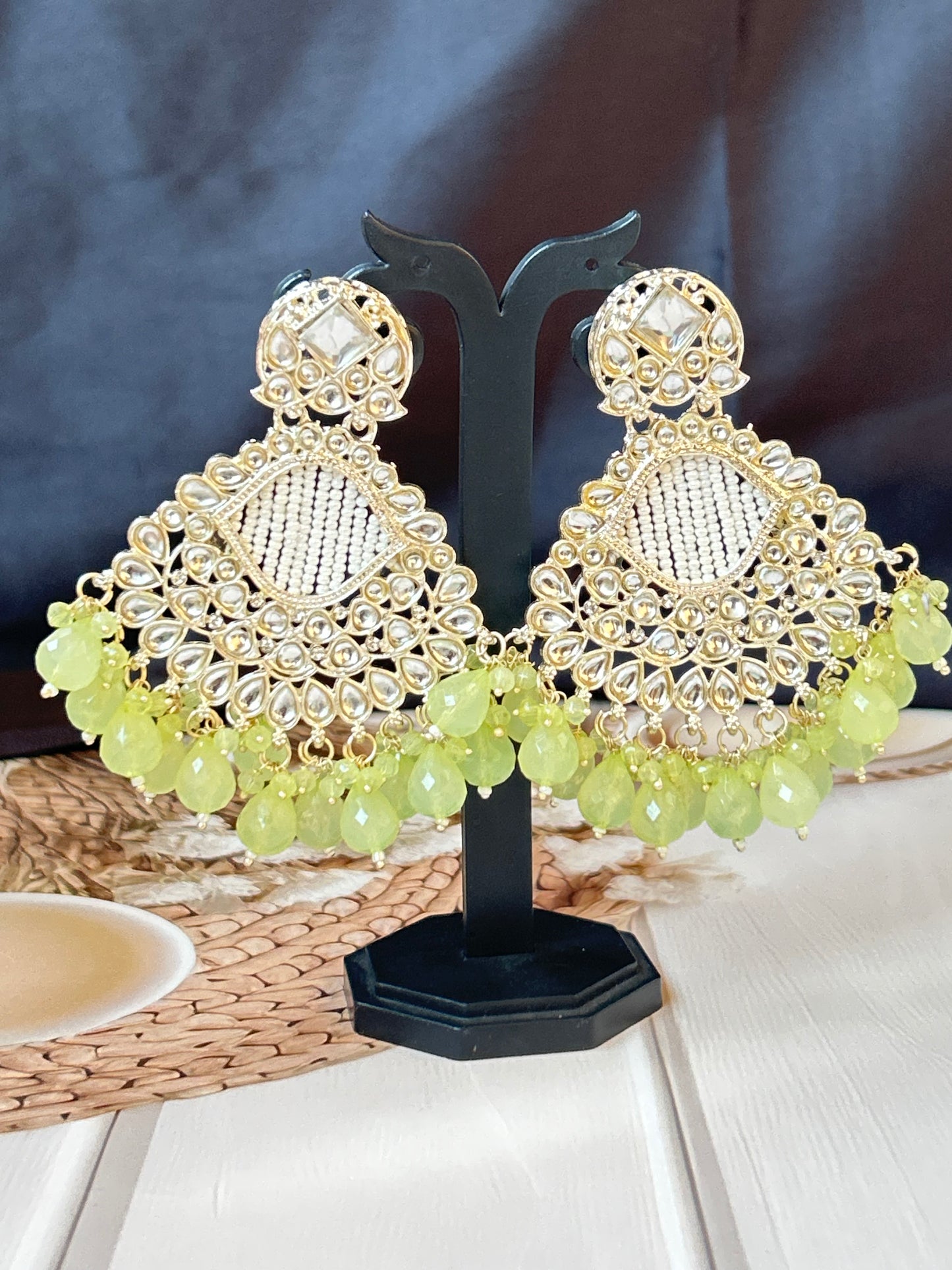 Arina Neon green Chandbali