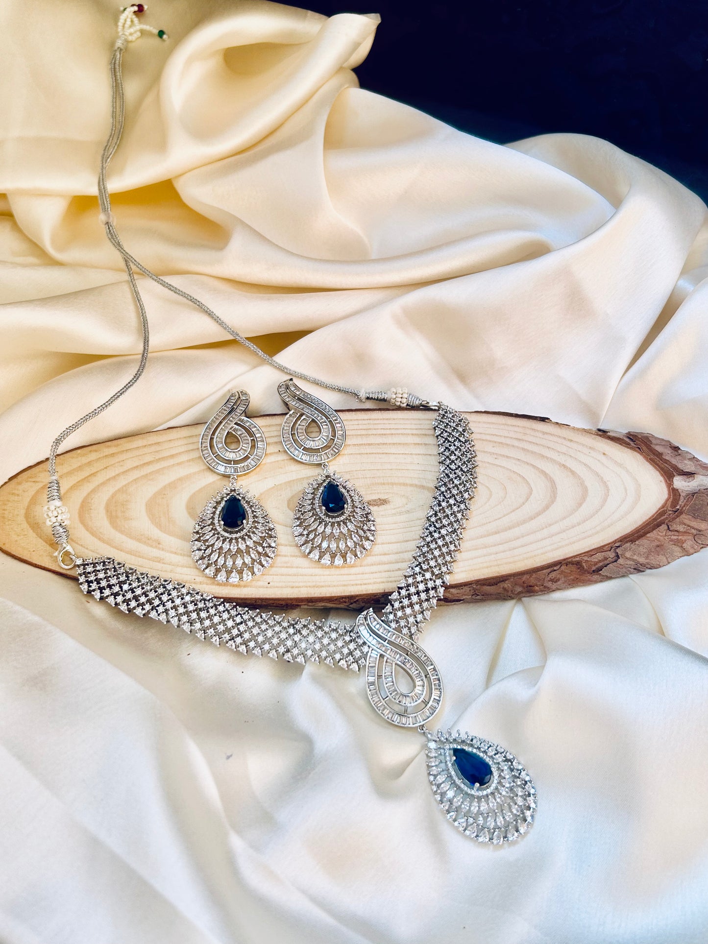 Sofia navy necklace