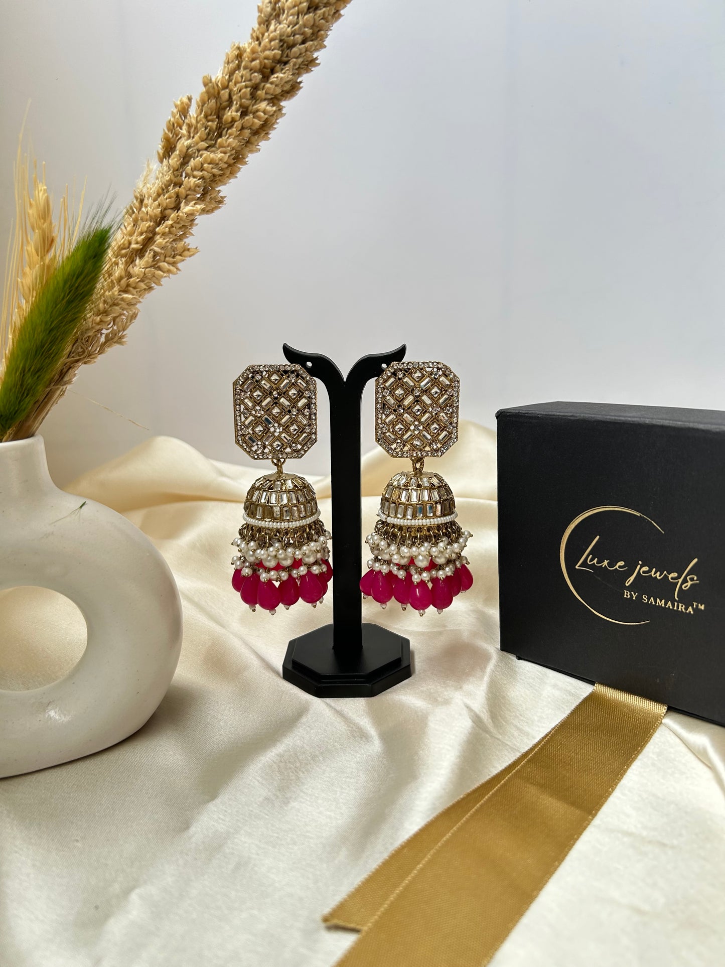 Vedika pink jhumka