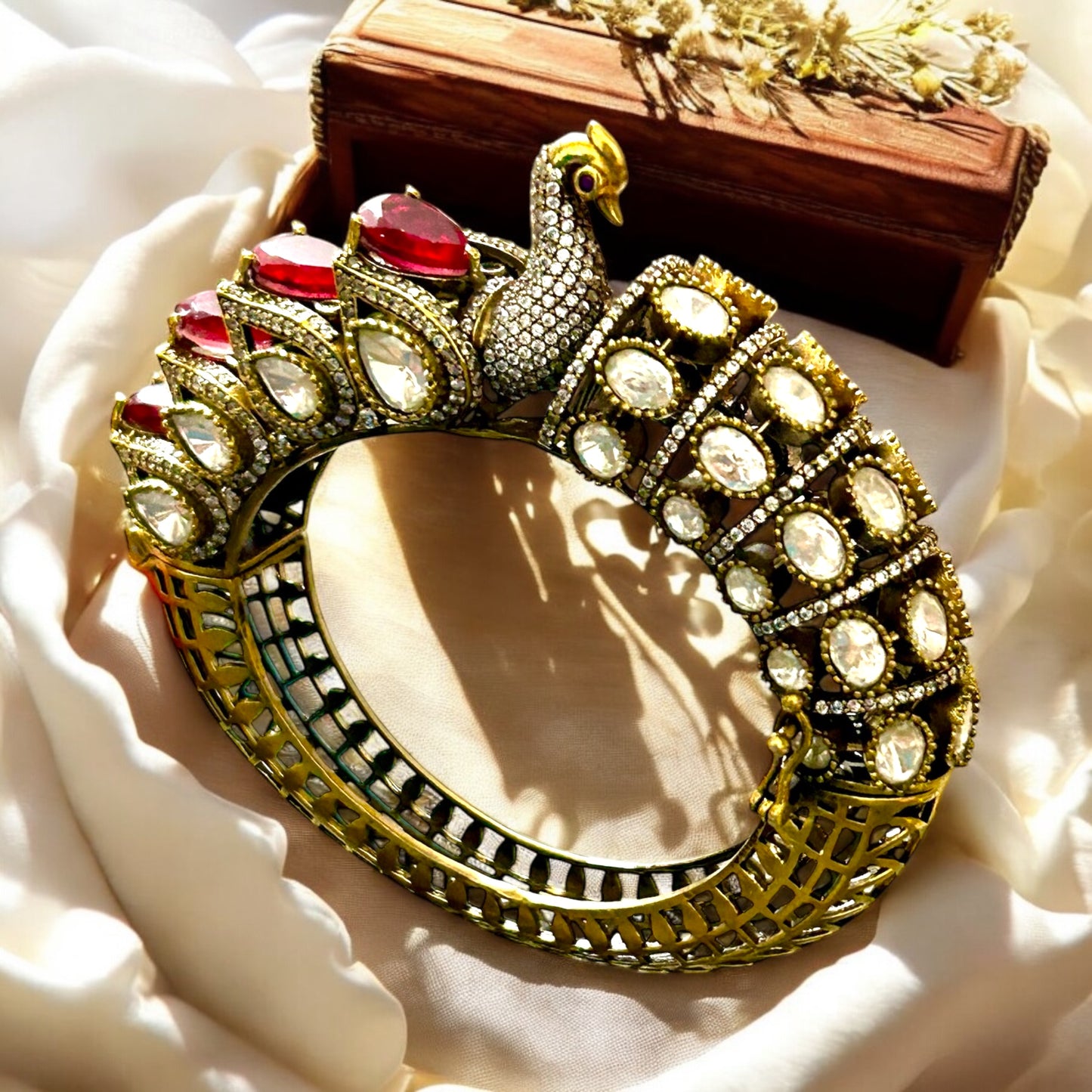 Royal Red Elephant Statement Bracelet