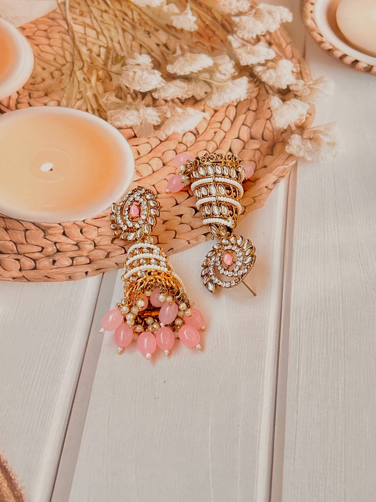 Zareen pink Jhumka