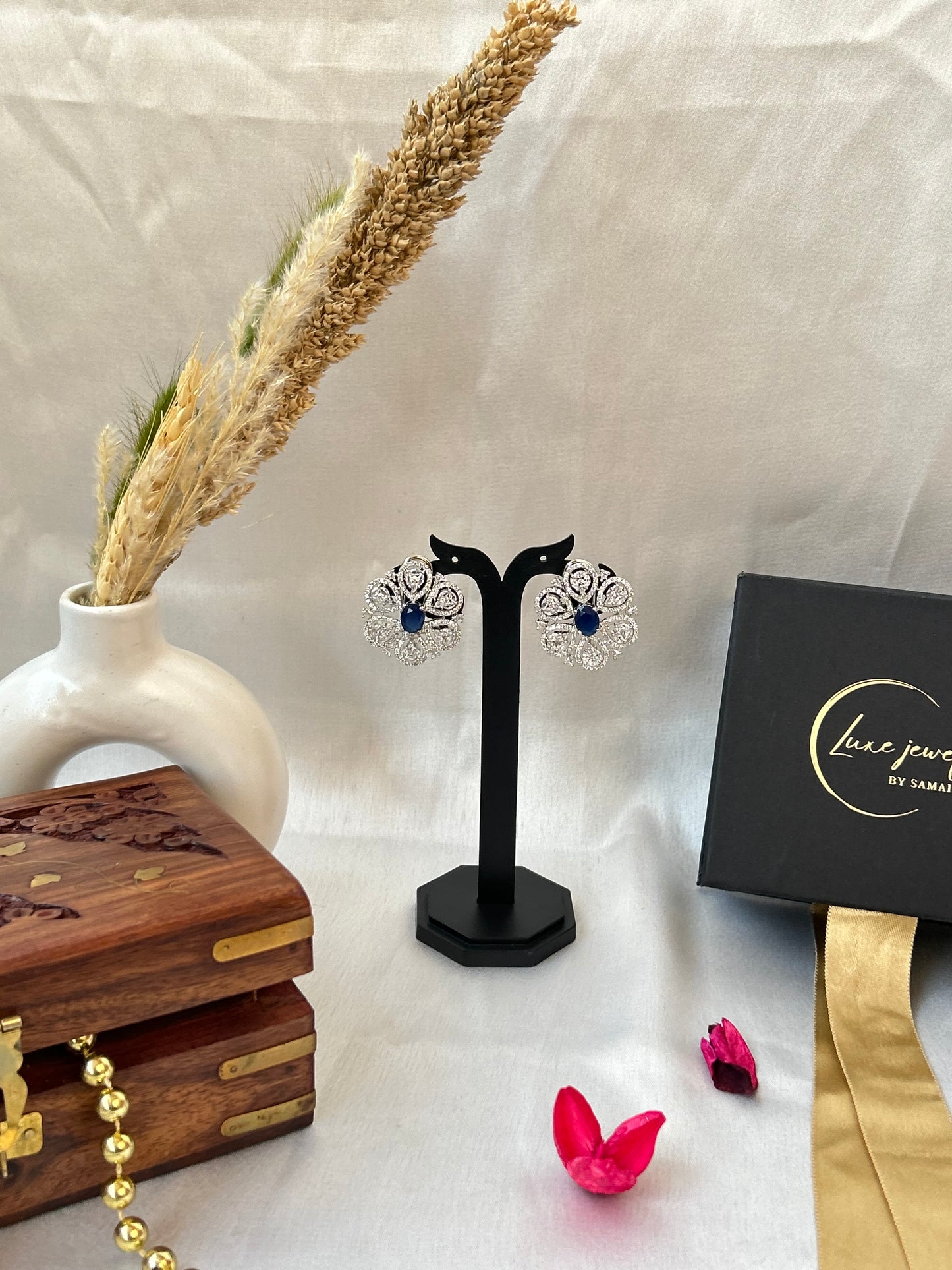 Navy blue studs earrings earrings big studs