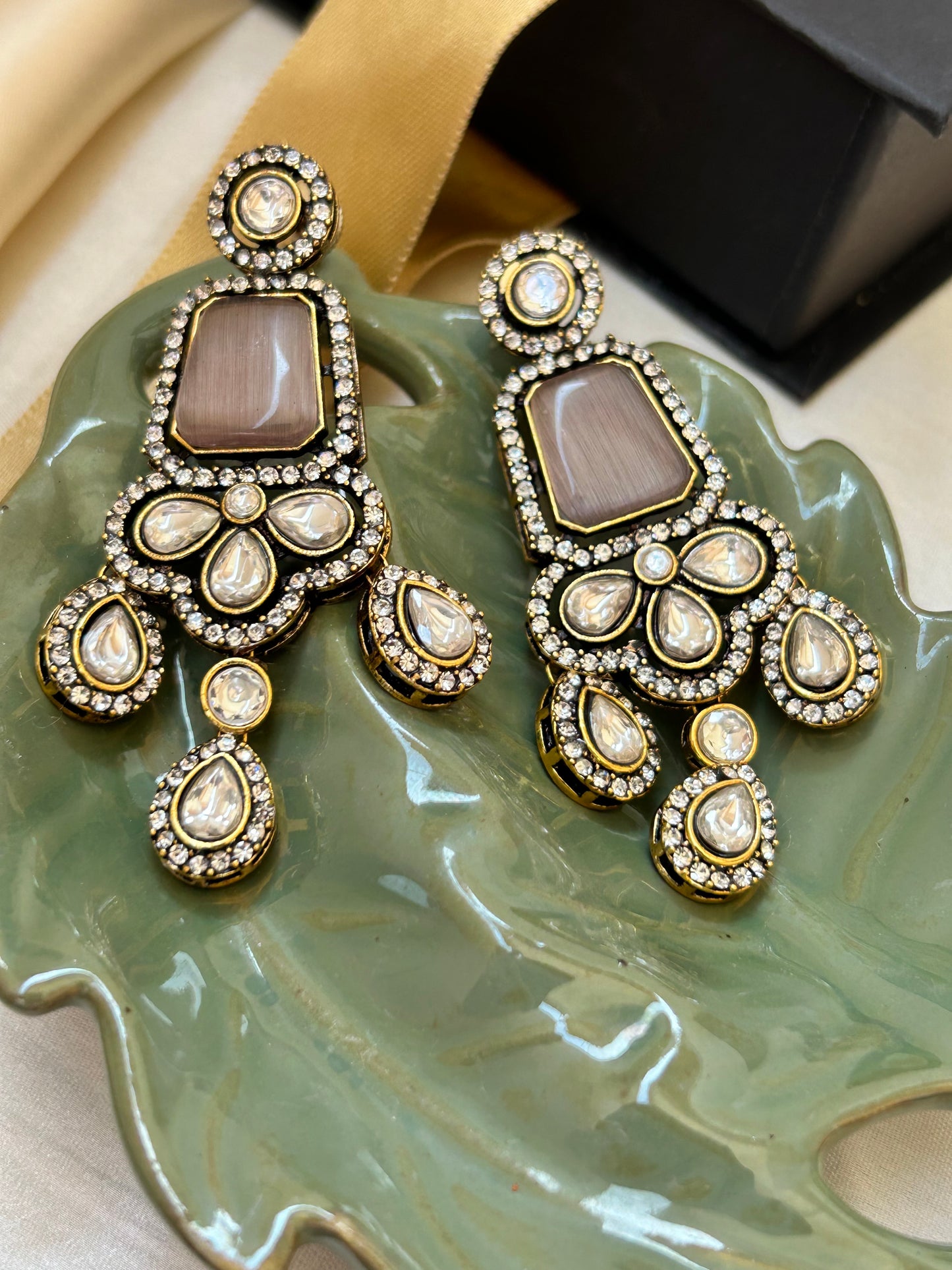 Purple Victorian earrings