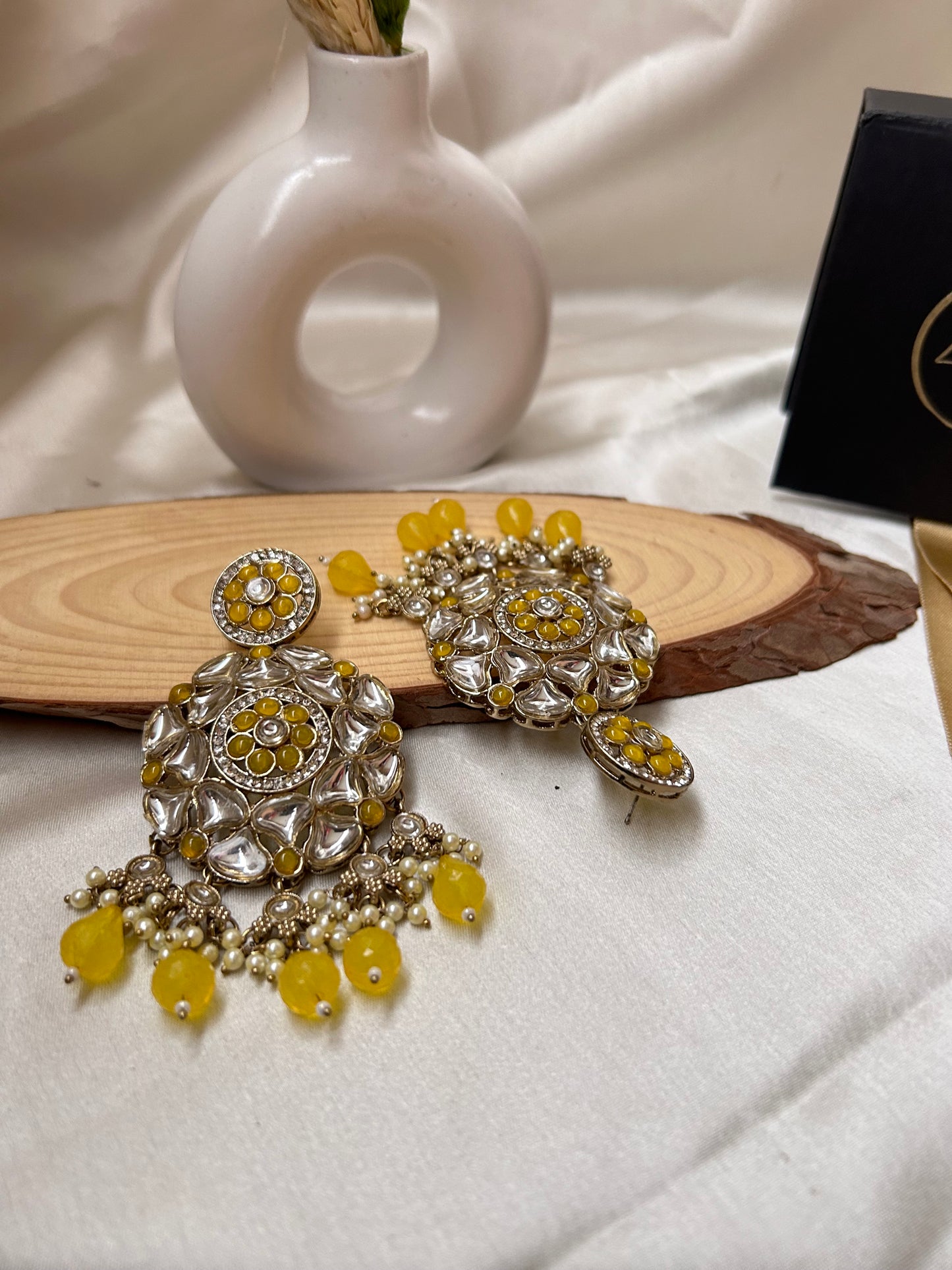 Janvi yellow Chandbali