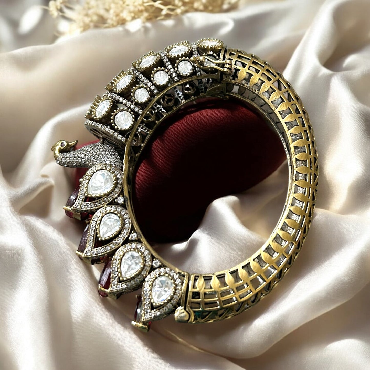 Royal Red Elephant Statement Bracelet