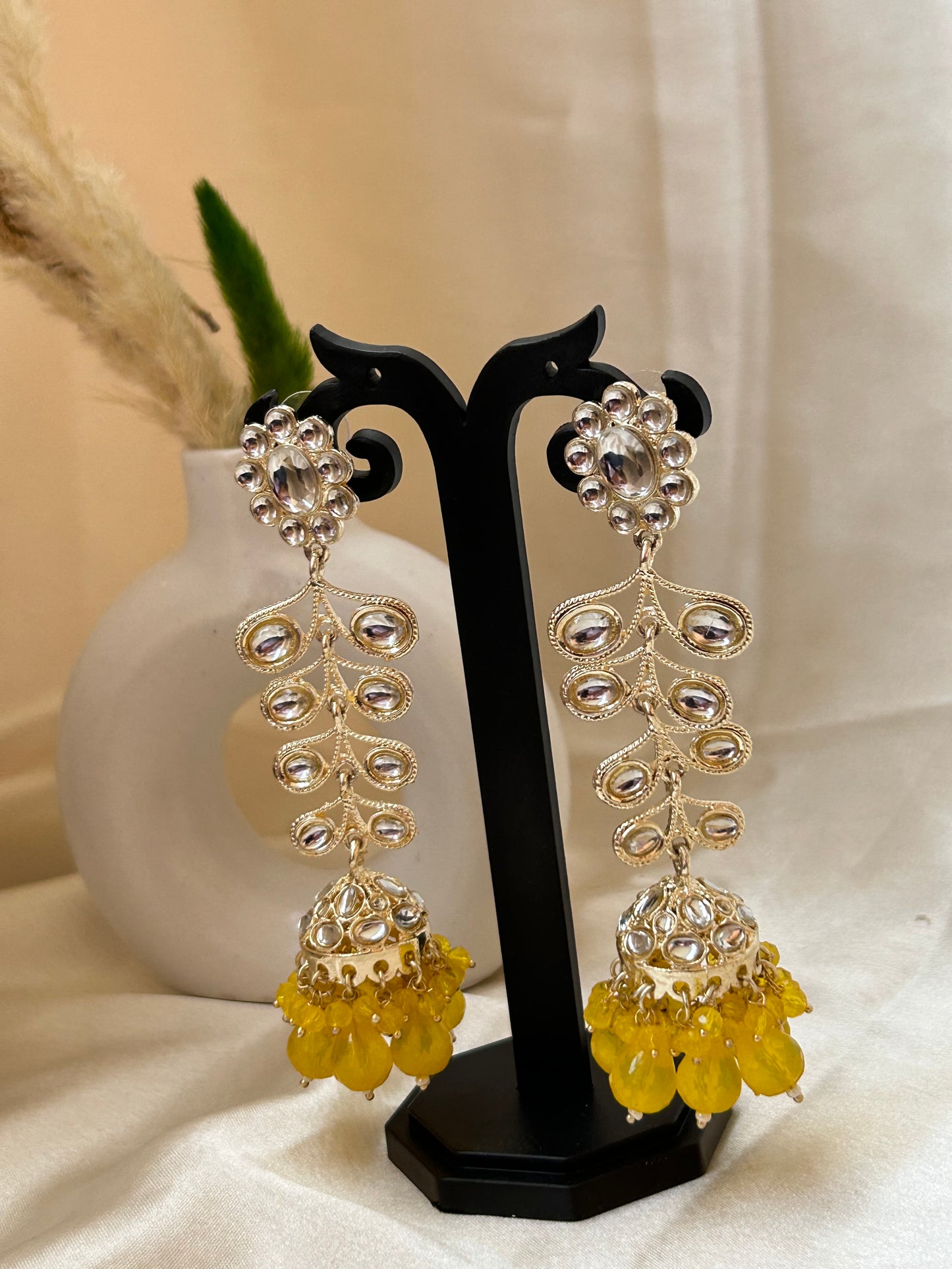 Bela yellow jhumka