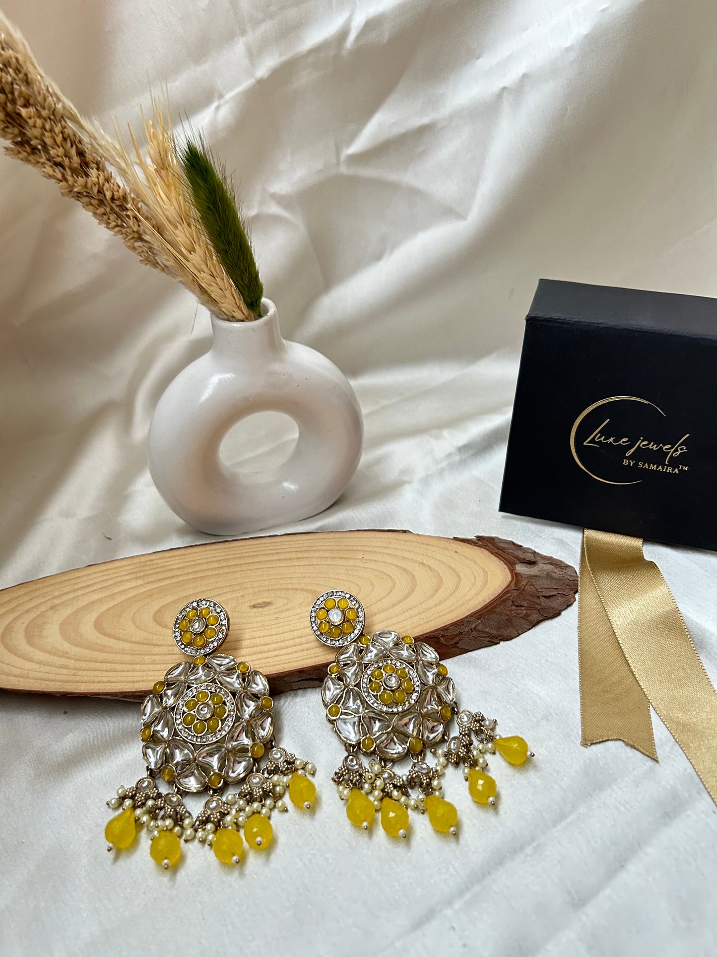 Janvi yellow Chandbali