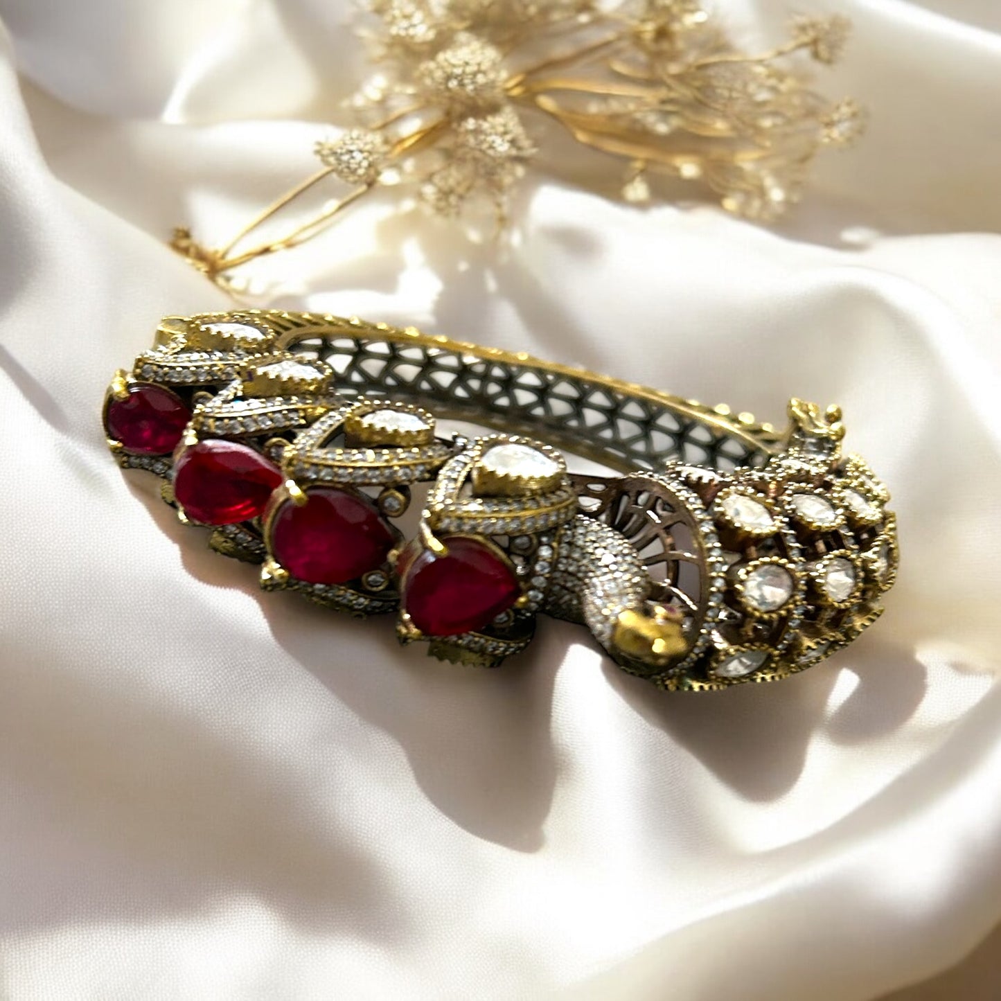 Royal Red Elephant Statement Bracelet